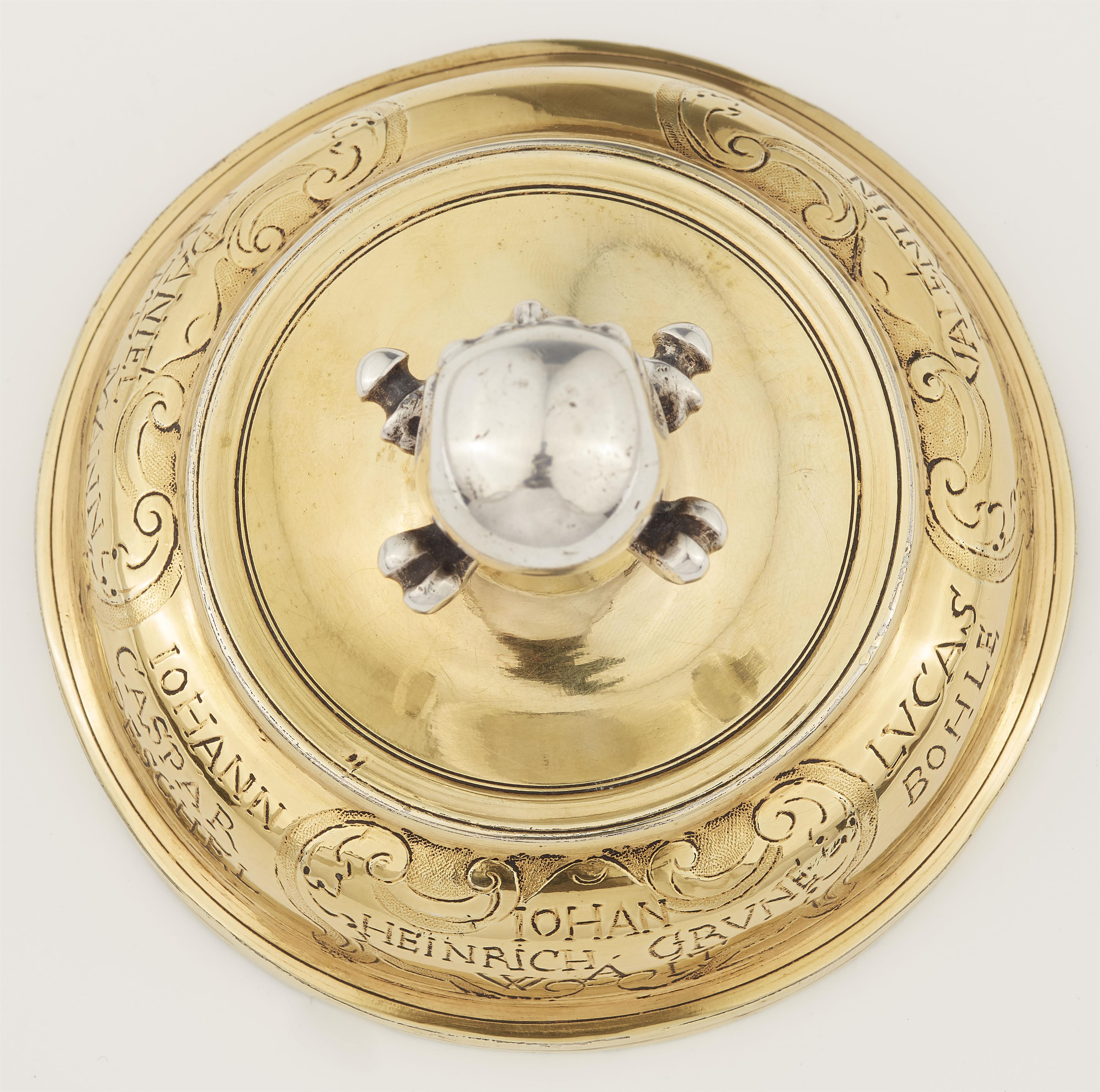 An unusual Dresden silver gilt beaker and cover - image-4