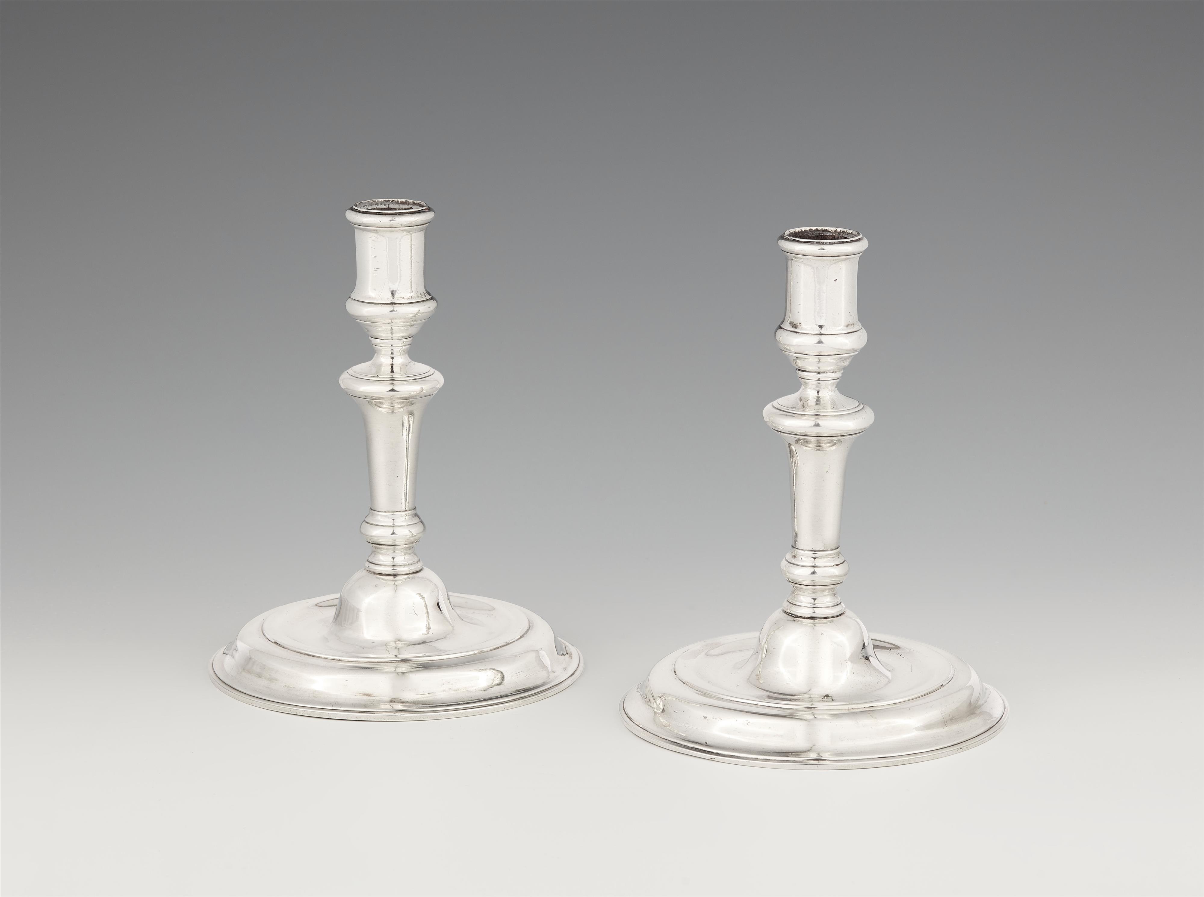 A pair of Dresden silver candlesticks made for Prince Elector Friedrich Christian of Saxony - image-1