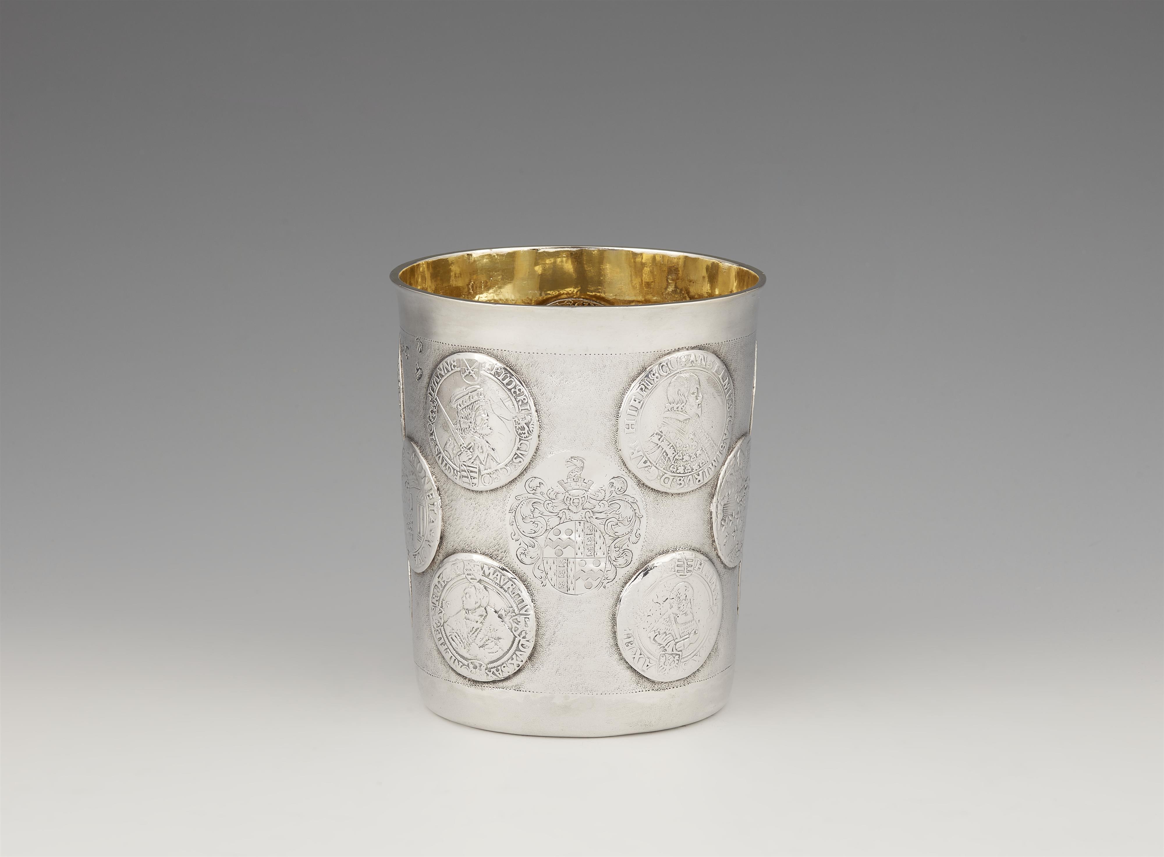 A large Wesel silver coin set beaker - image-1