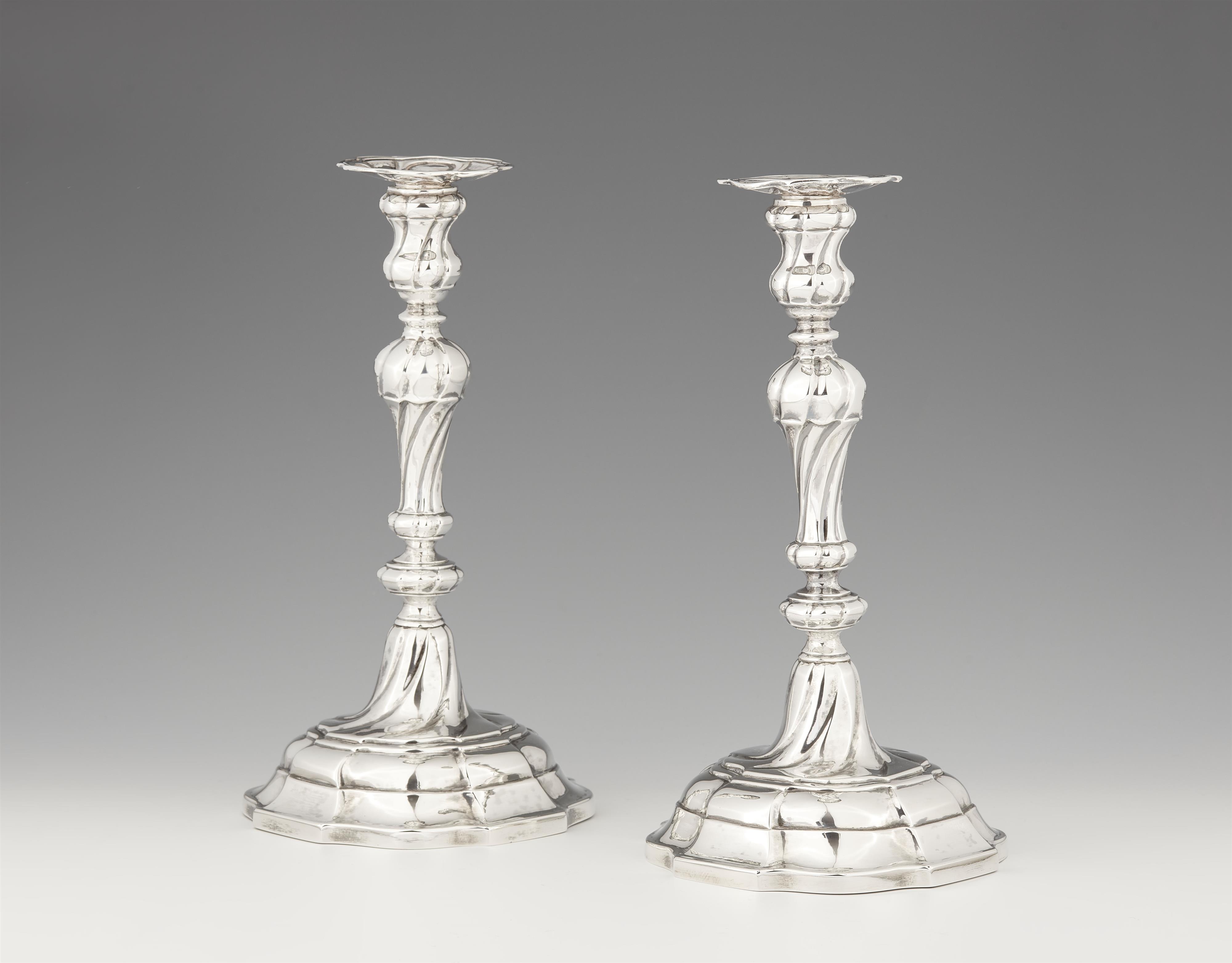 A pair of Oudenaard silver candlesticks - image-1