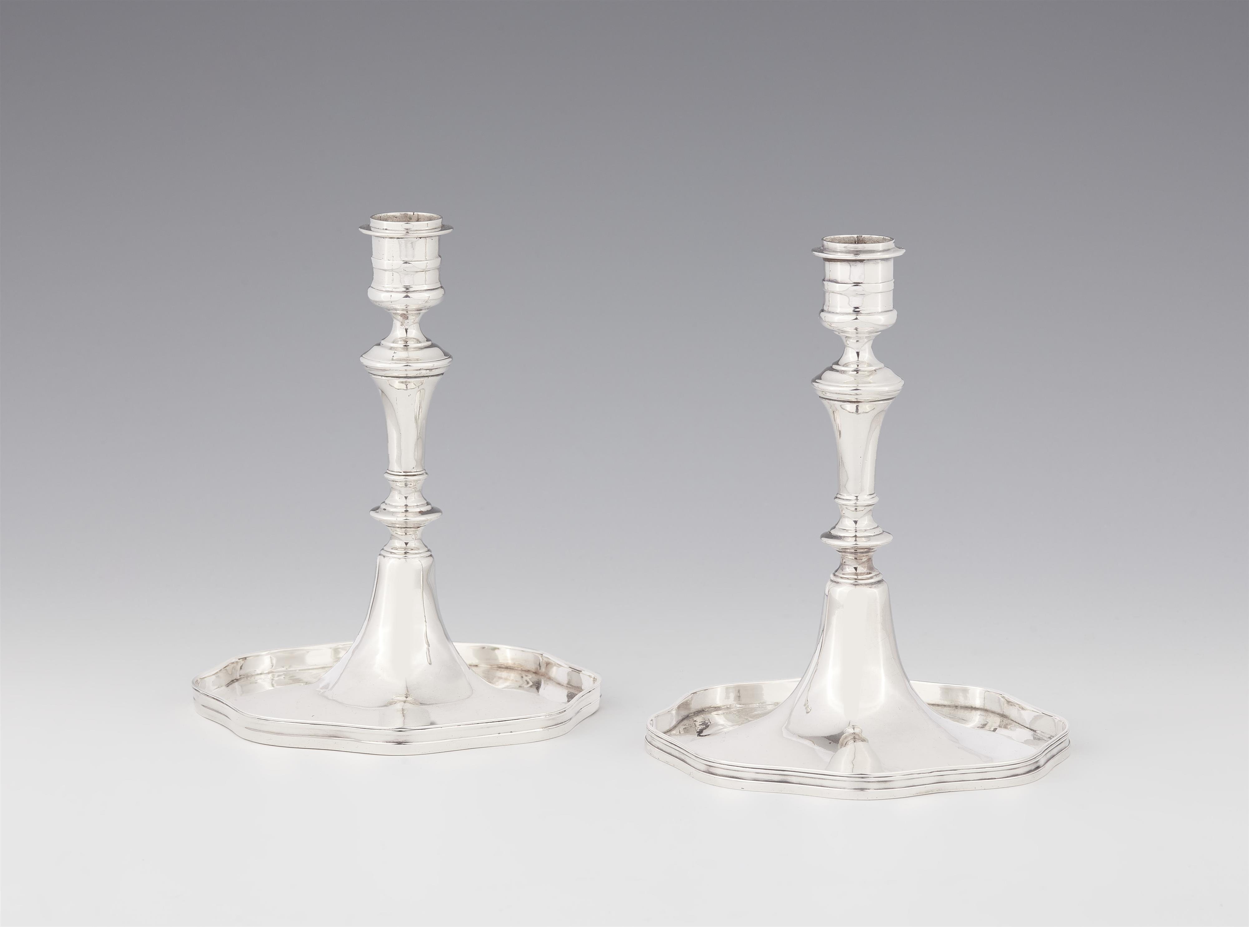 A pair of Budapest silver game table candlesticks - image-1