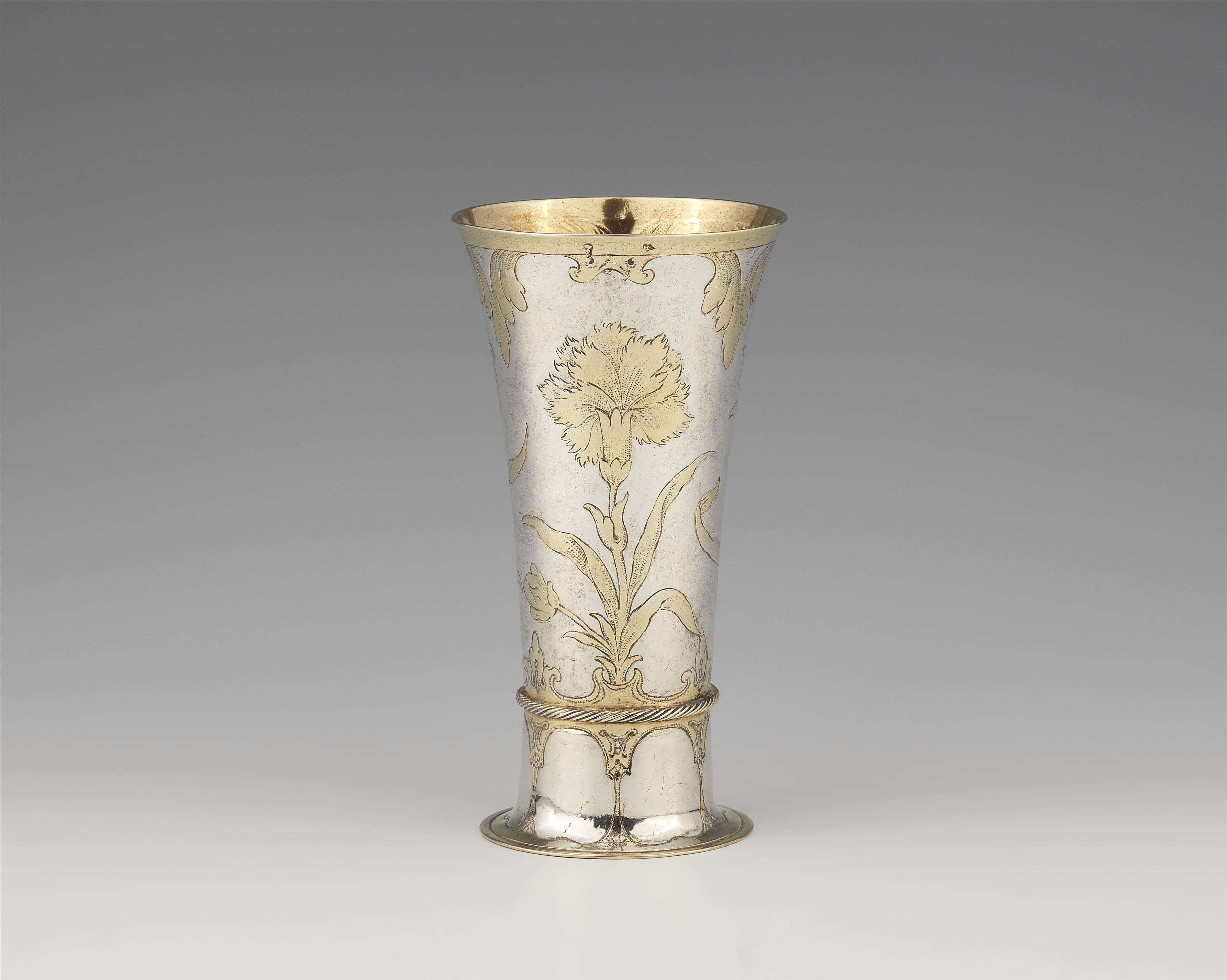 A parcel gilt Gdansk Baroque silver beaker - image-2