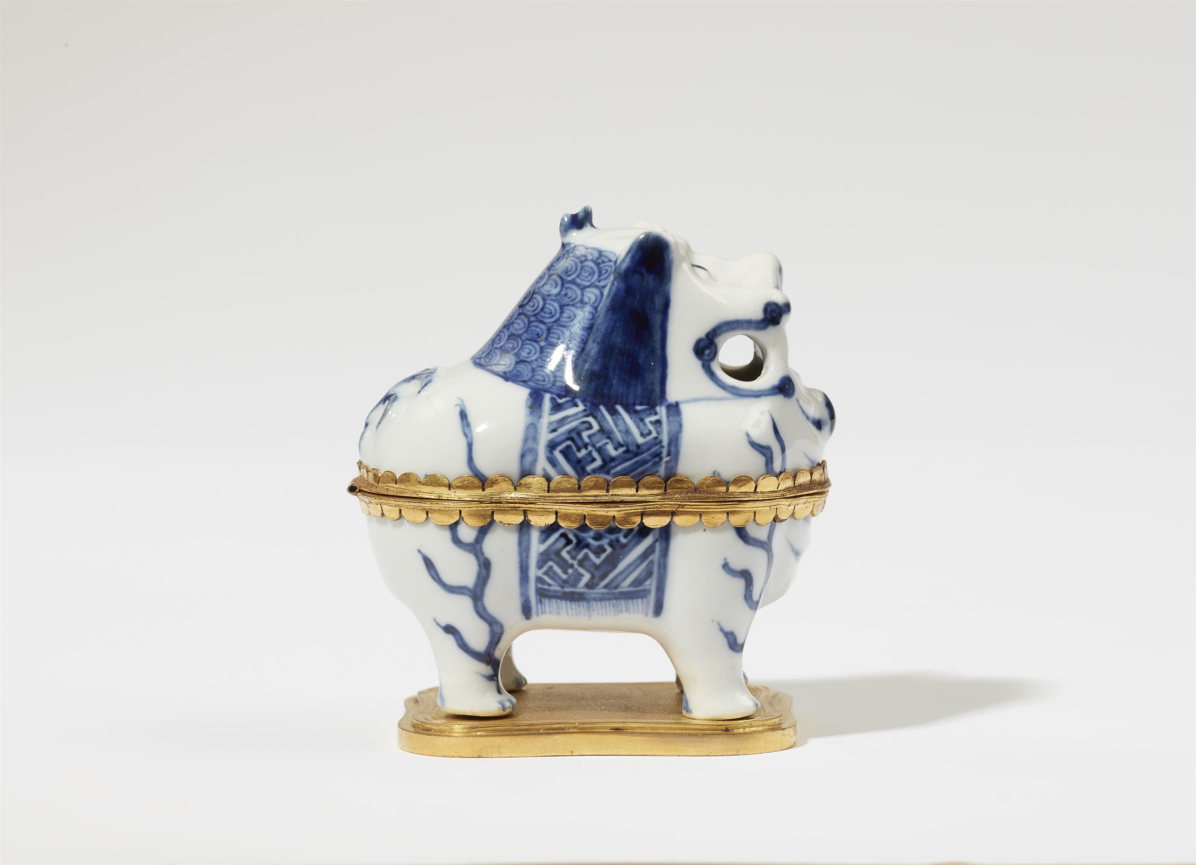 A Chinese Wanli porcelain luduan incense burner in ormolu mountings - image-2