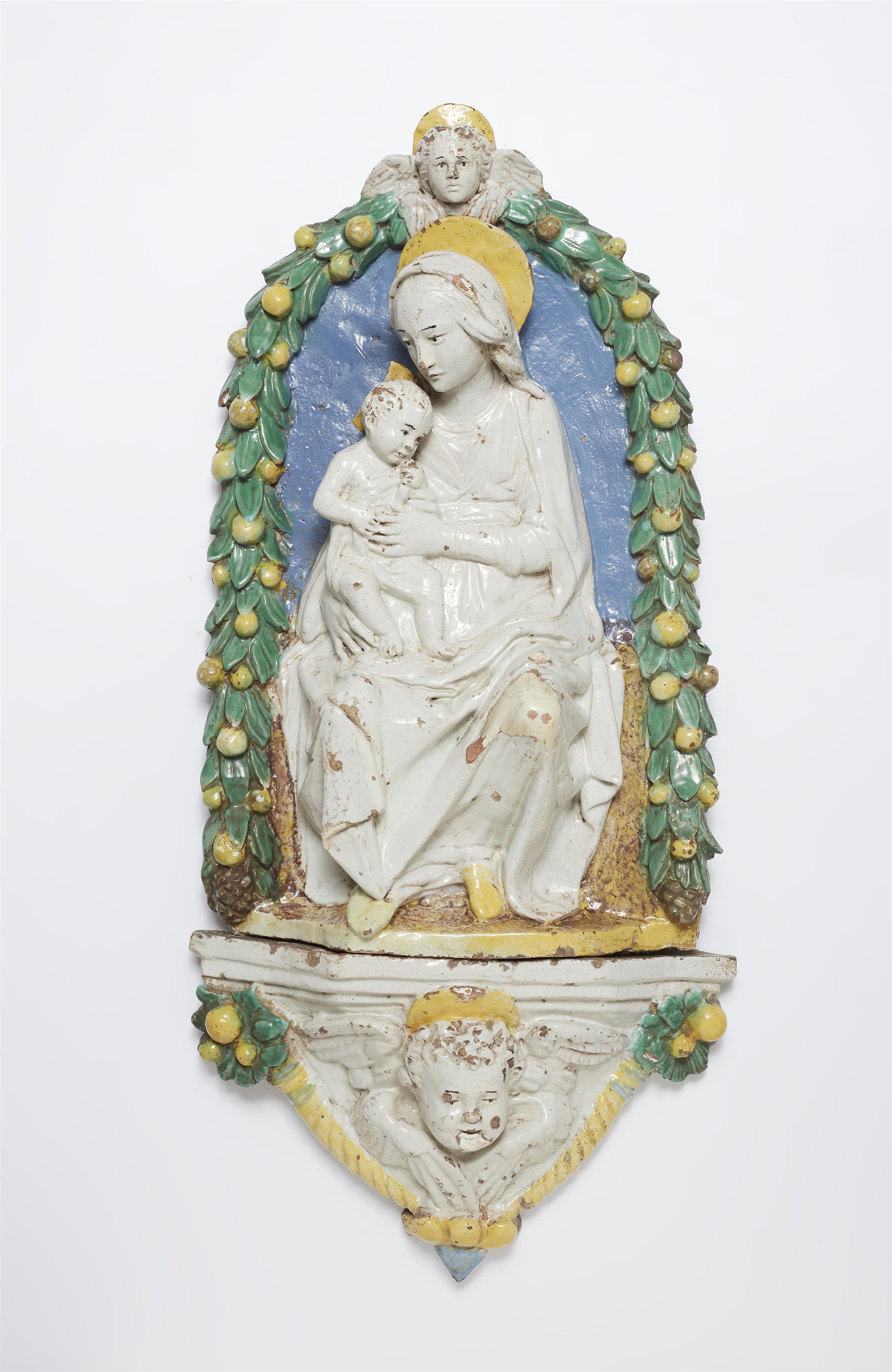 A Florentine terracotta relief of the Virgin and Child - image-2