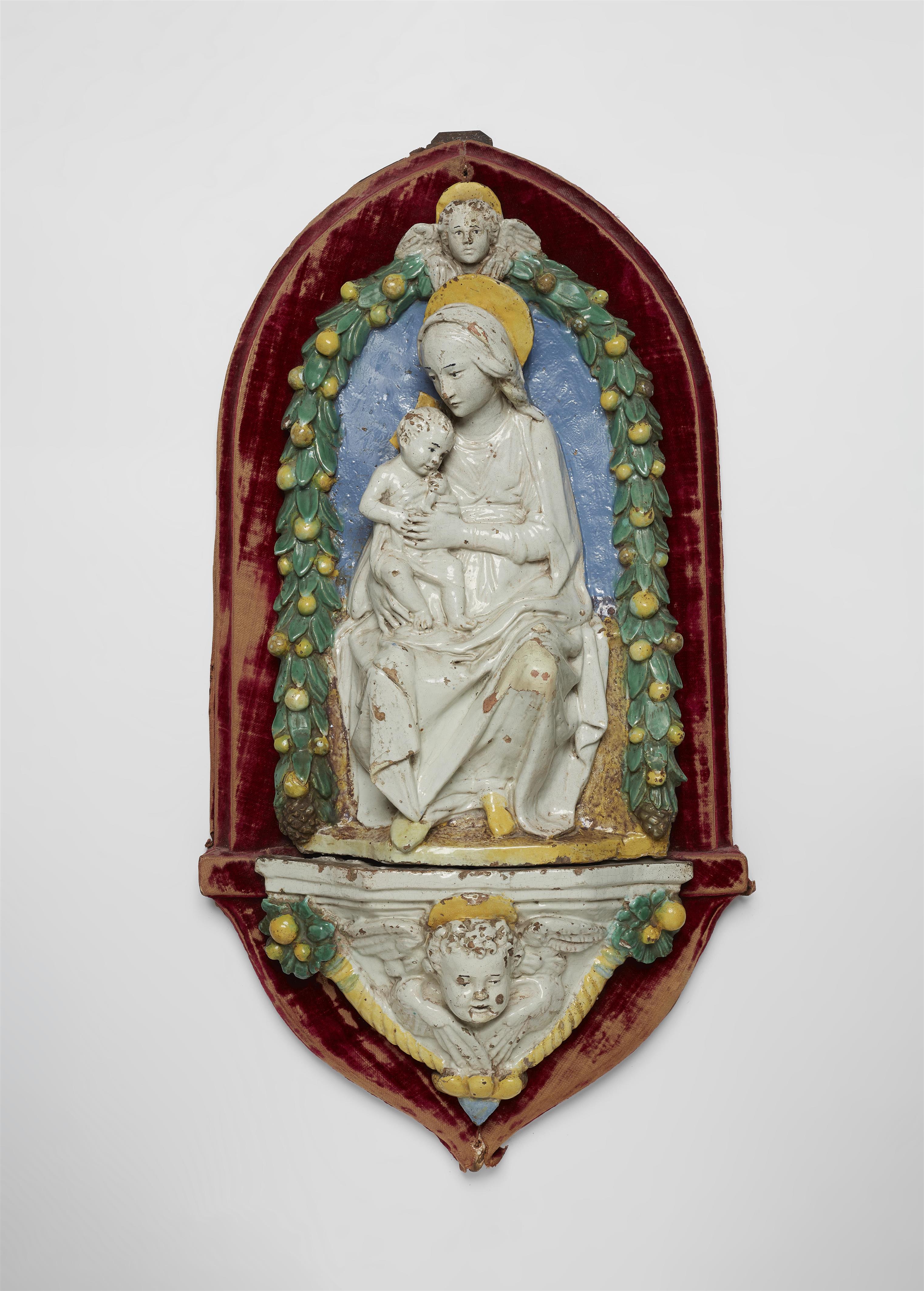 A Florentine terracotta relief of the Virgin and Child - image-1