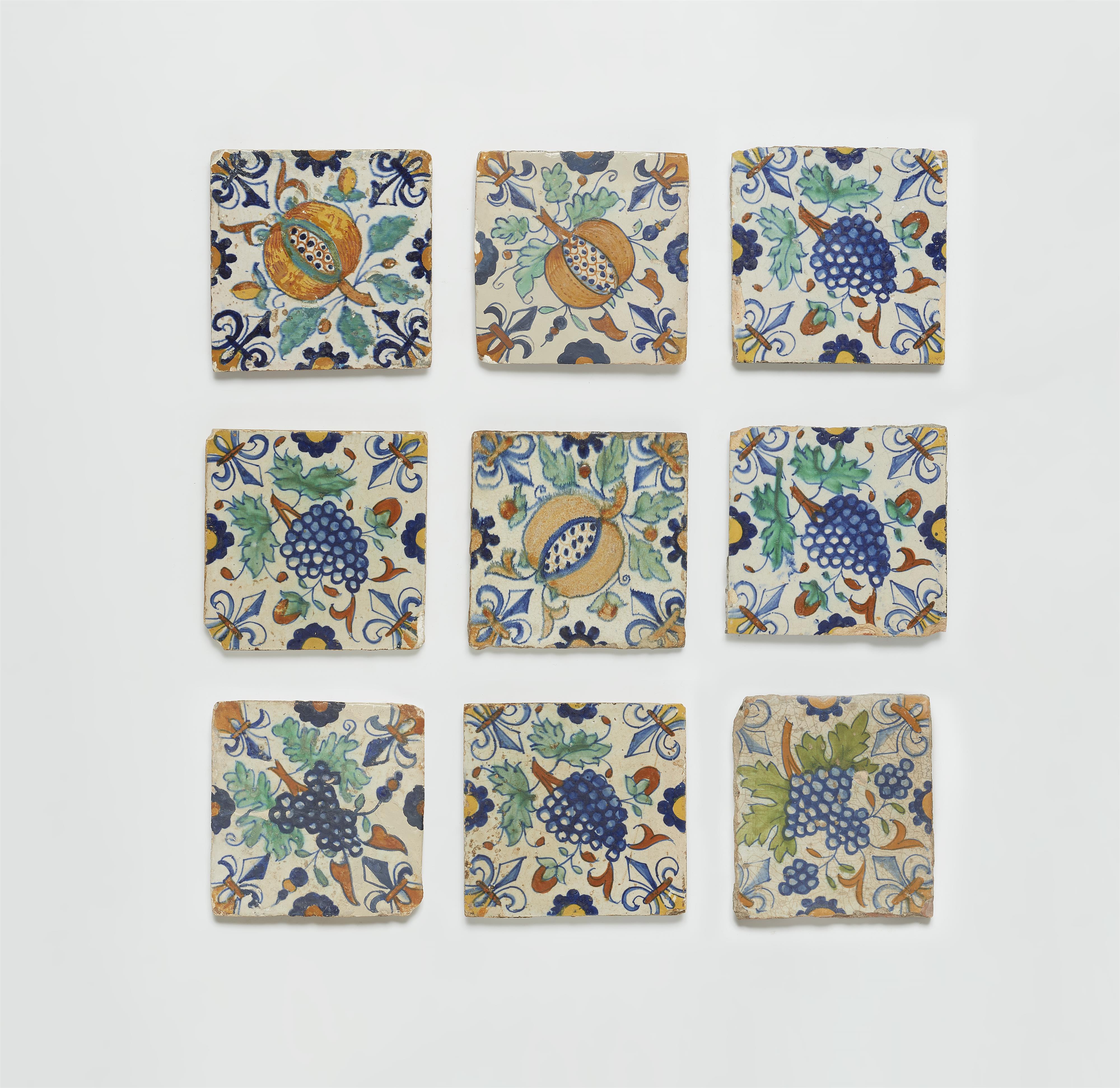 Nine Dutch faience tiles - image-1