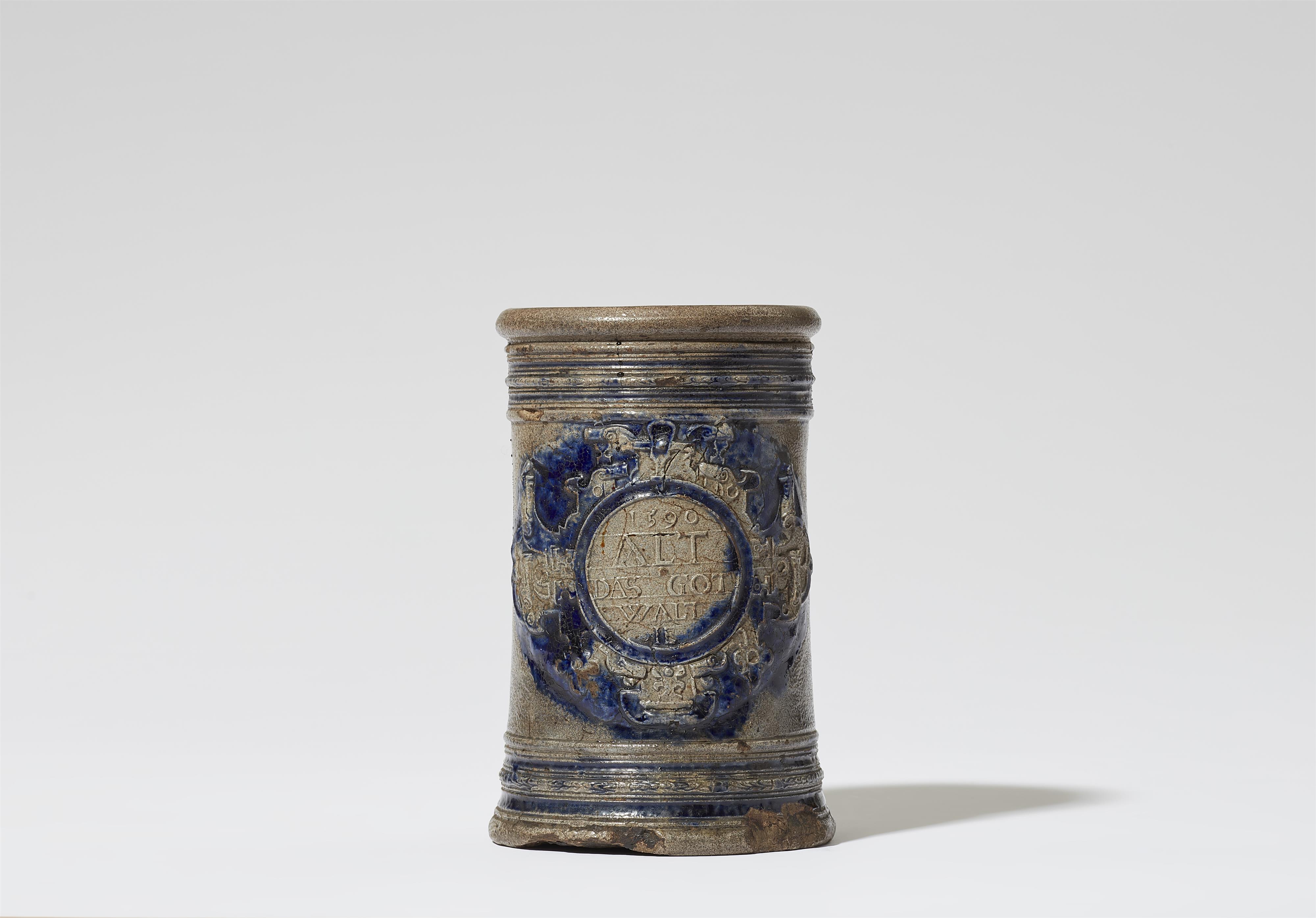 A Westerwald salt glazed stoneware apothecary jar - image-1