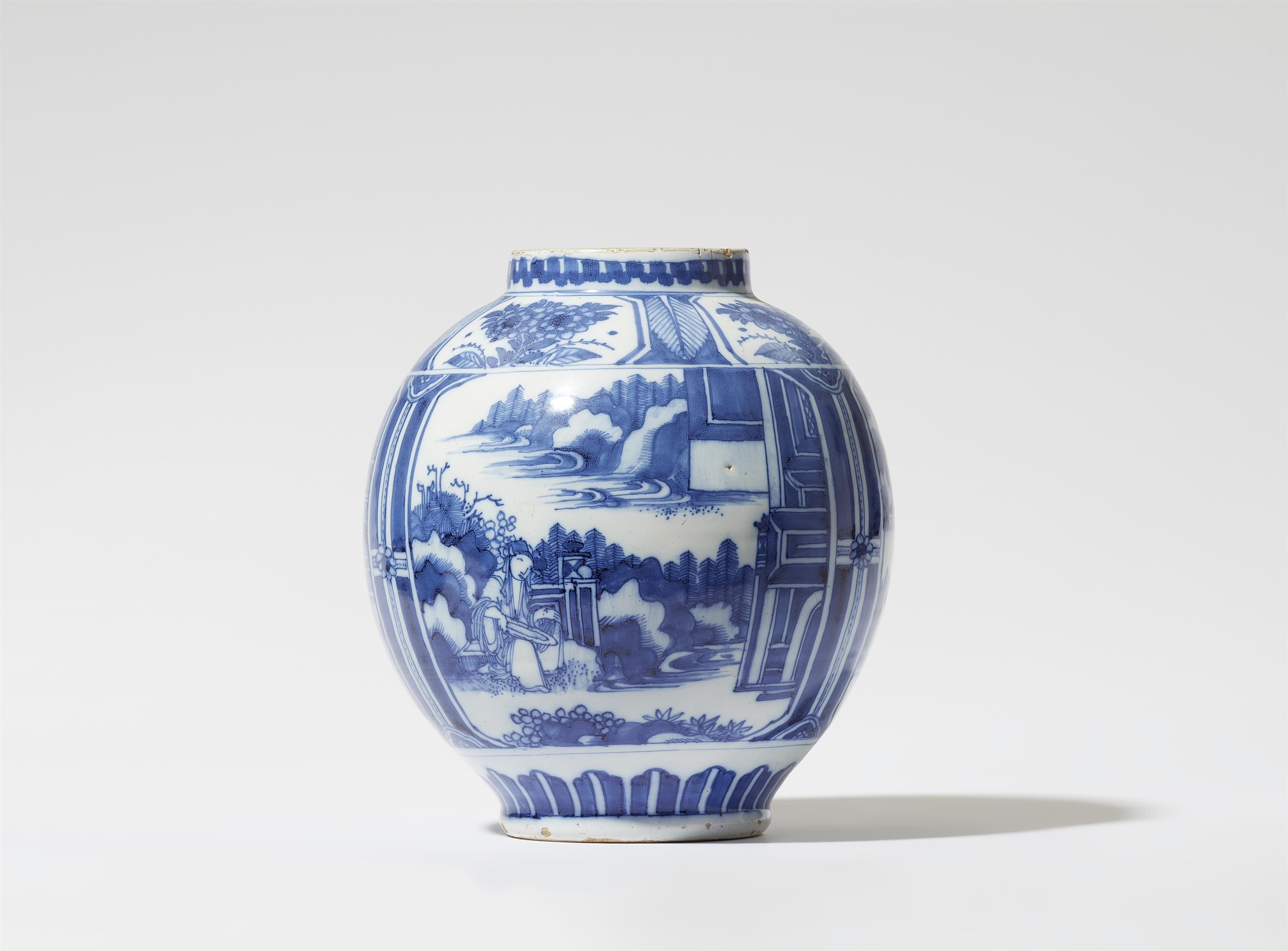 A faience vase with Chinoiserie decor - image-1