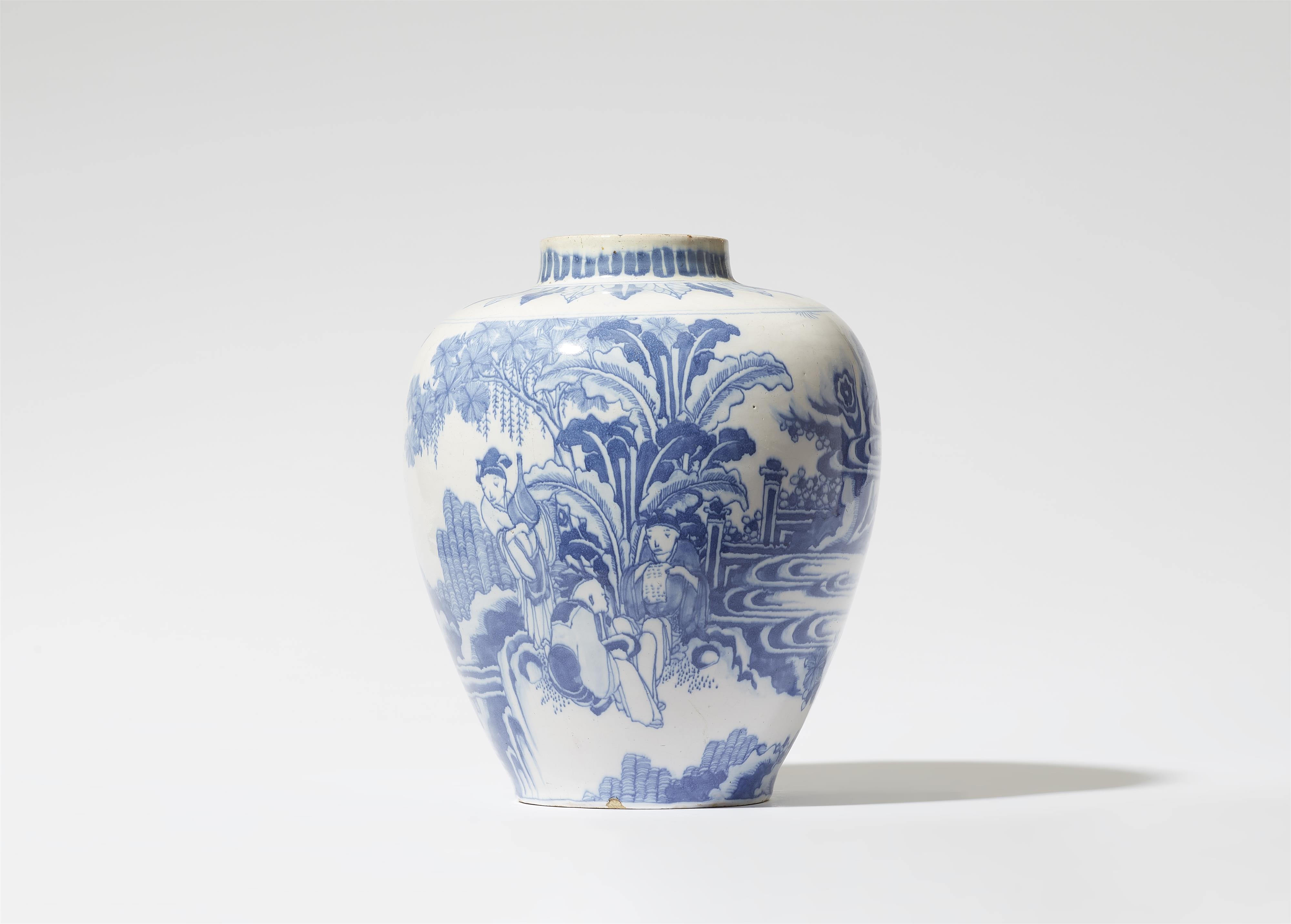 A faience vase with Chinoiserie decor - image-1