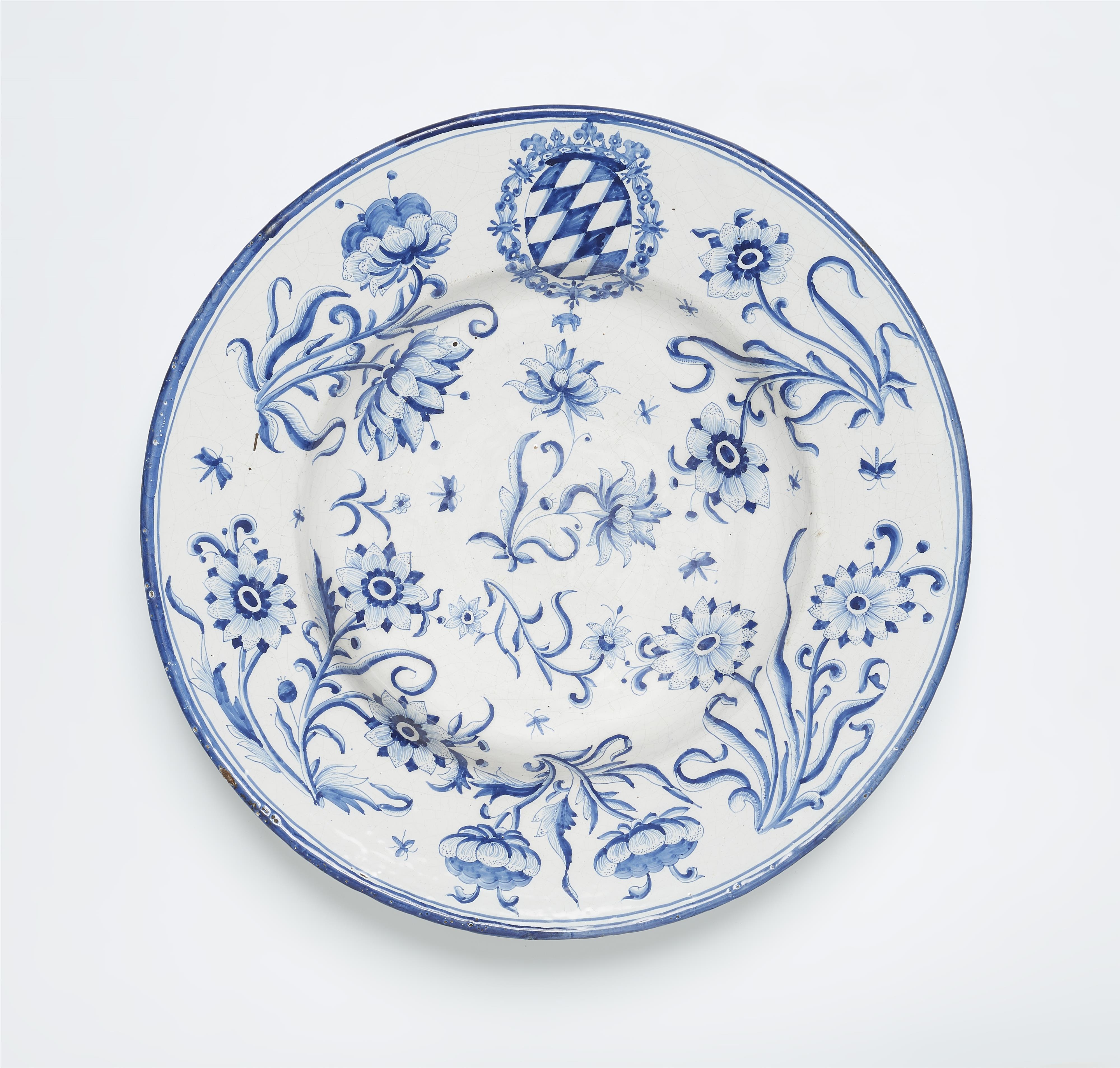 A Hanau faience dish with the coat of arms of a Bavarian prince elector - image-1