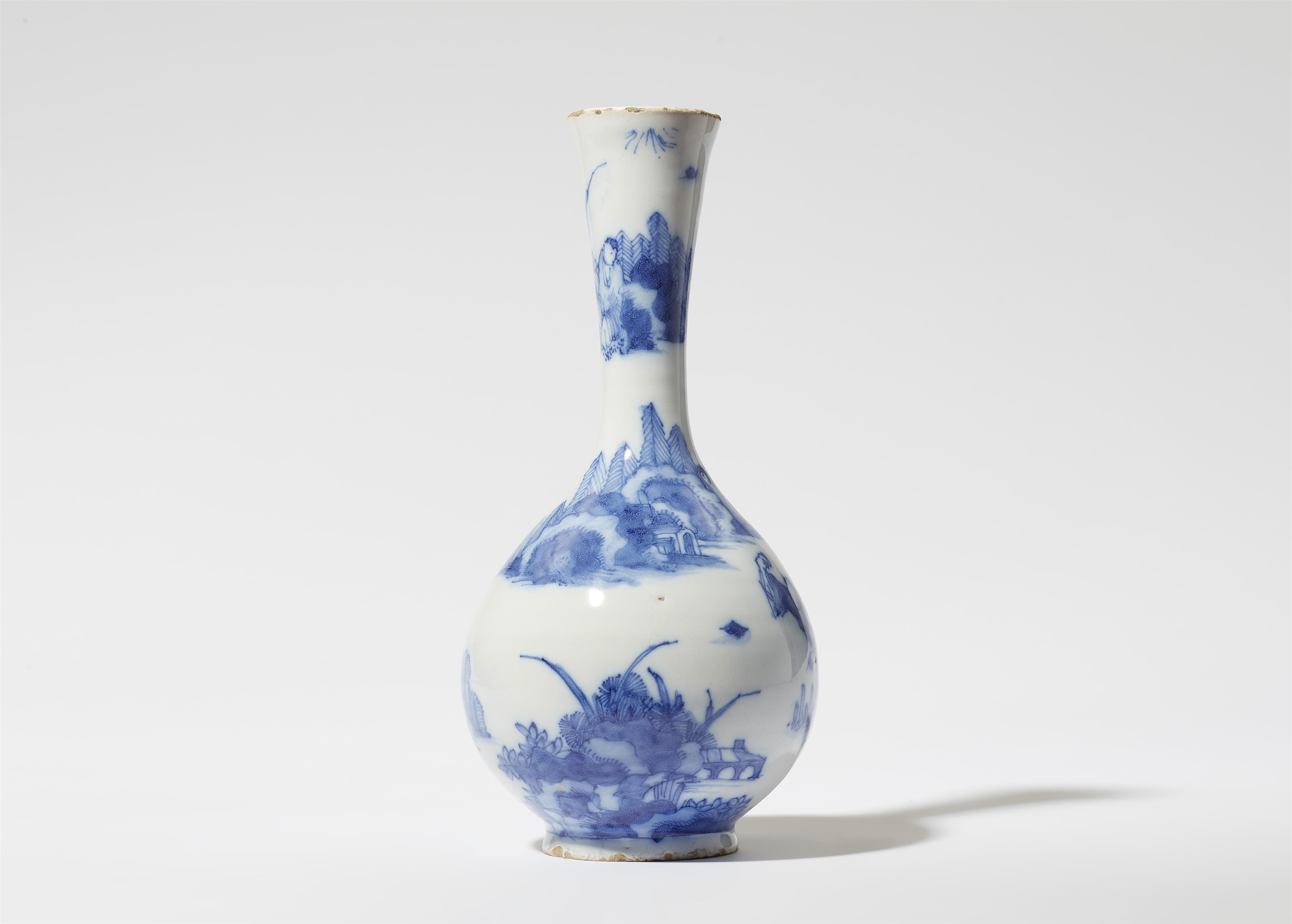 A small faience vase with Chinoiserie decor - image-1
