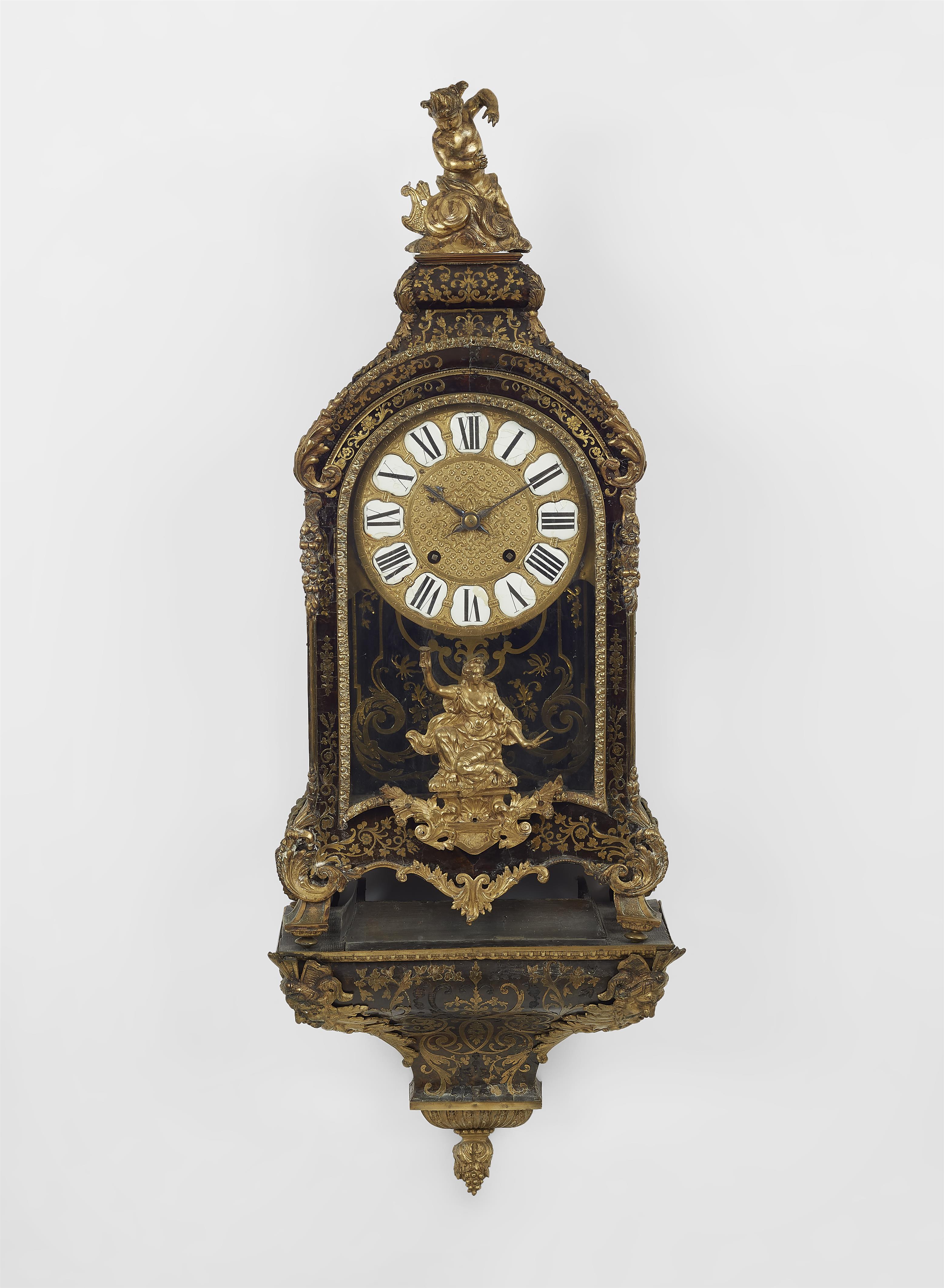 A Louis XIV style inlaid cartel clock - image-1