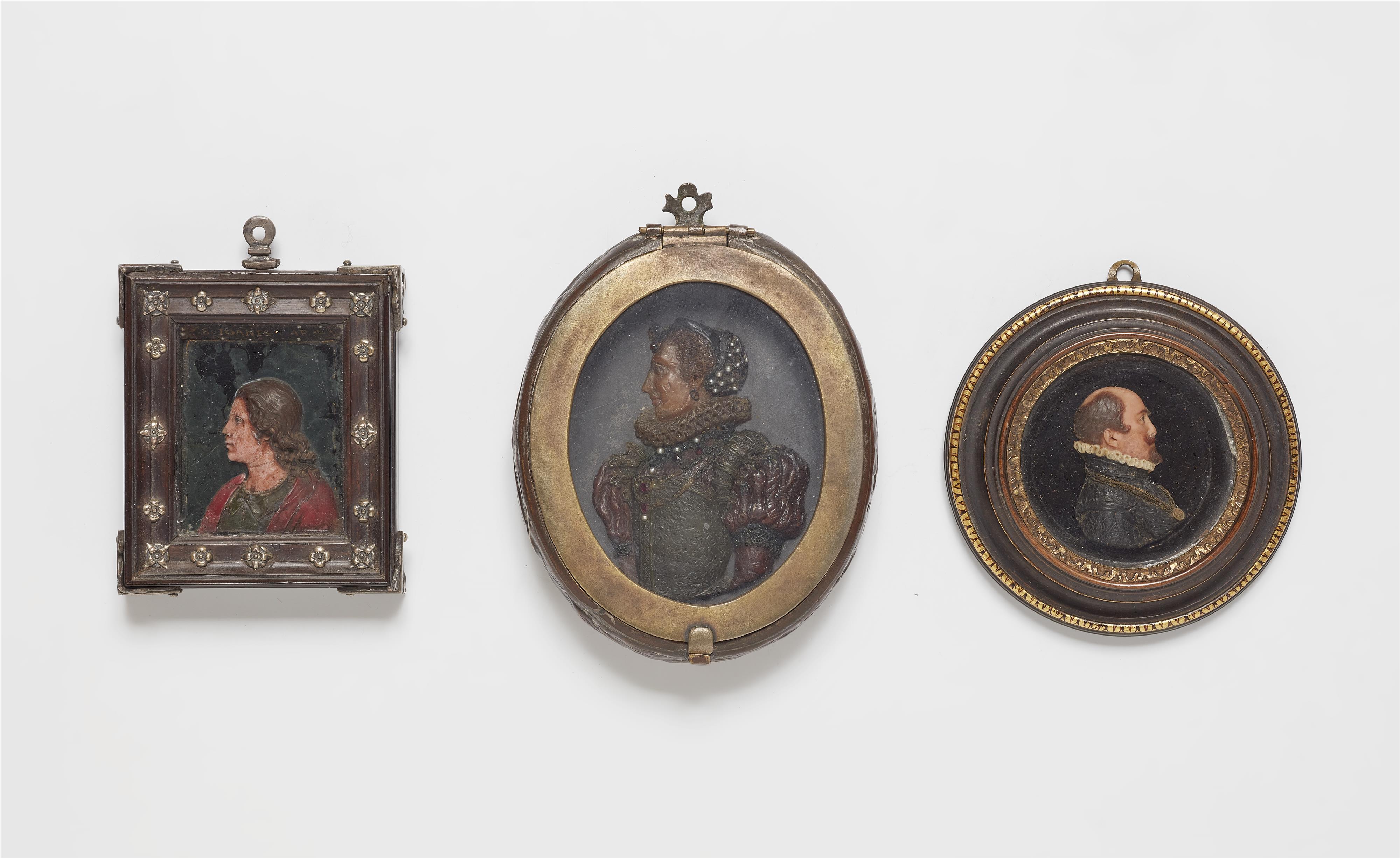 Three Baroque wax relief portraits - image-1