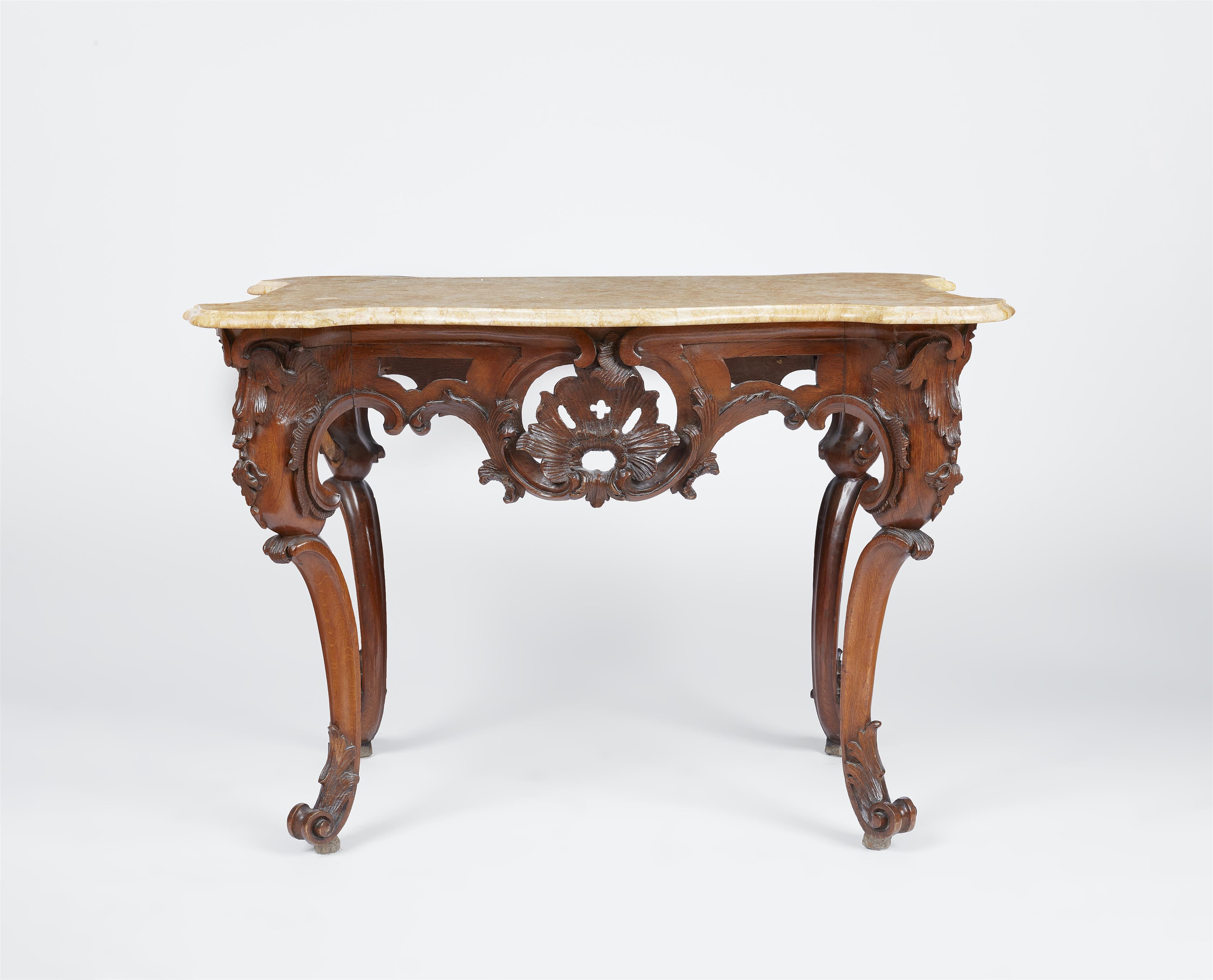 A German carved oak console table - image-1