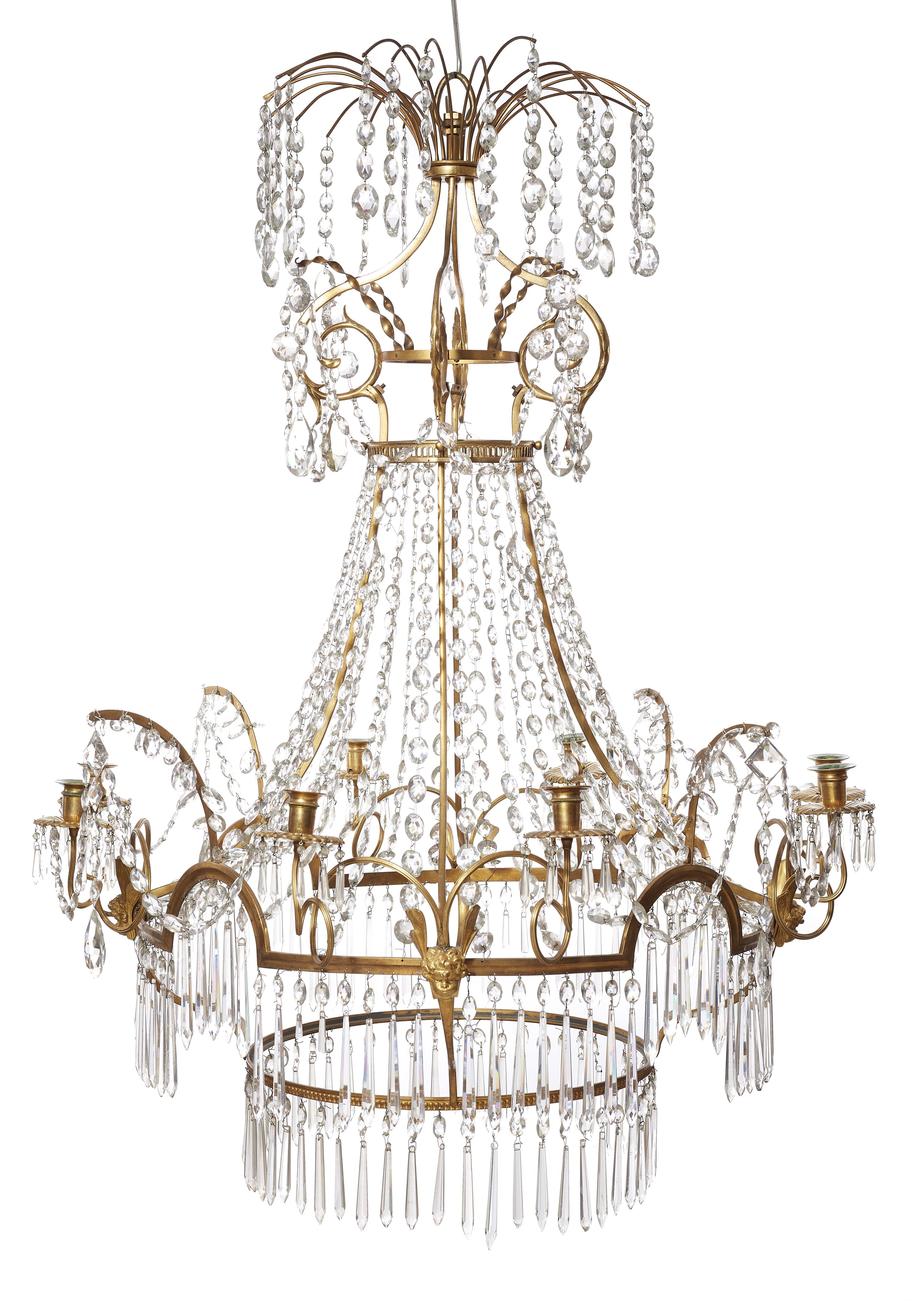 An eight-flame Neoclassical chandelier - image-1