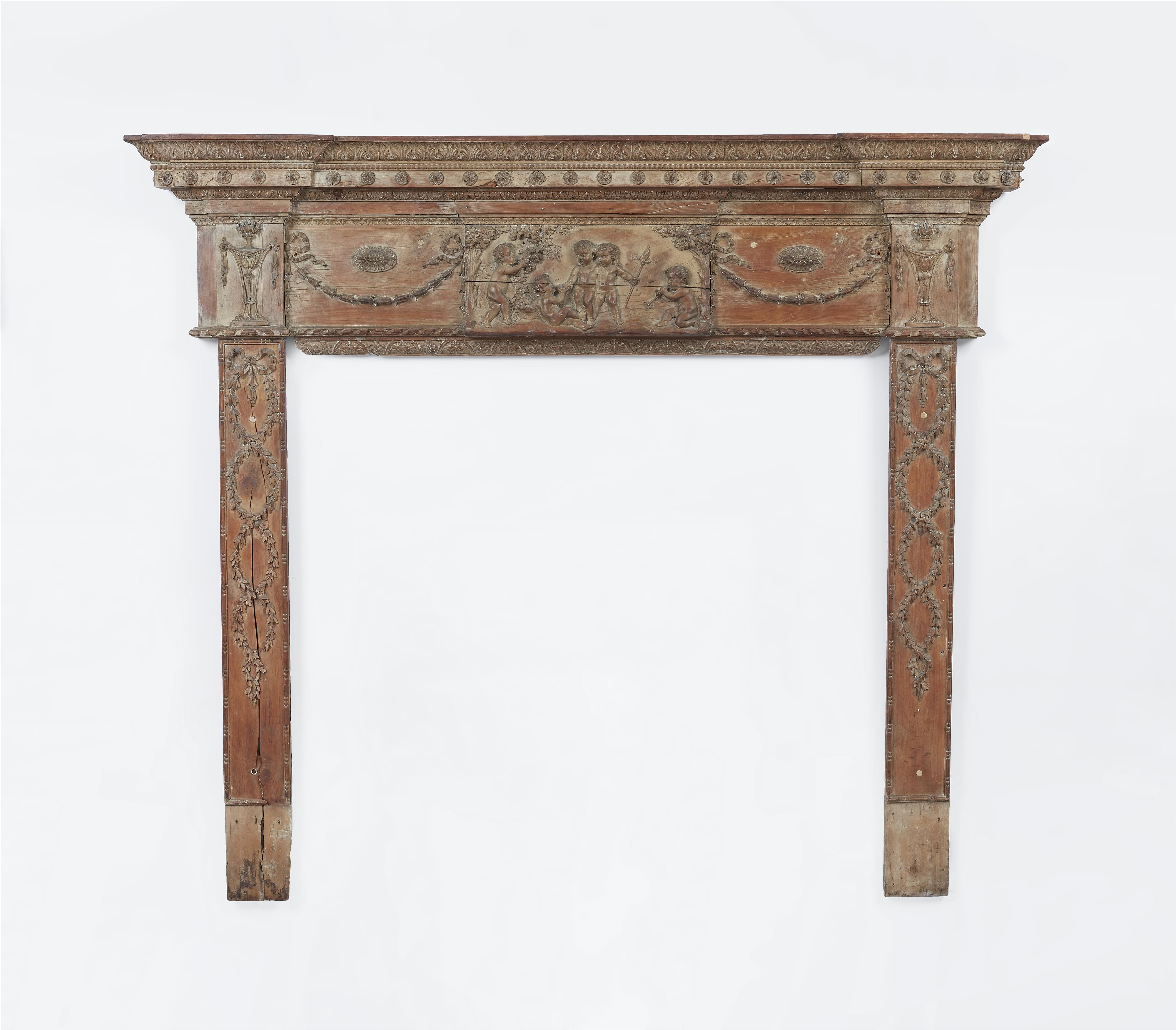 A Neoclassical carved softwood chimneypiece - image-1