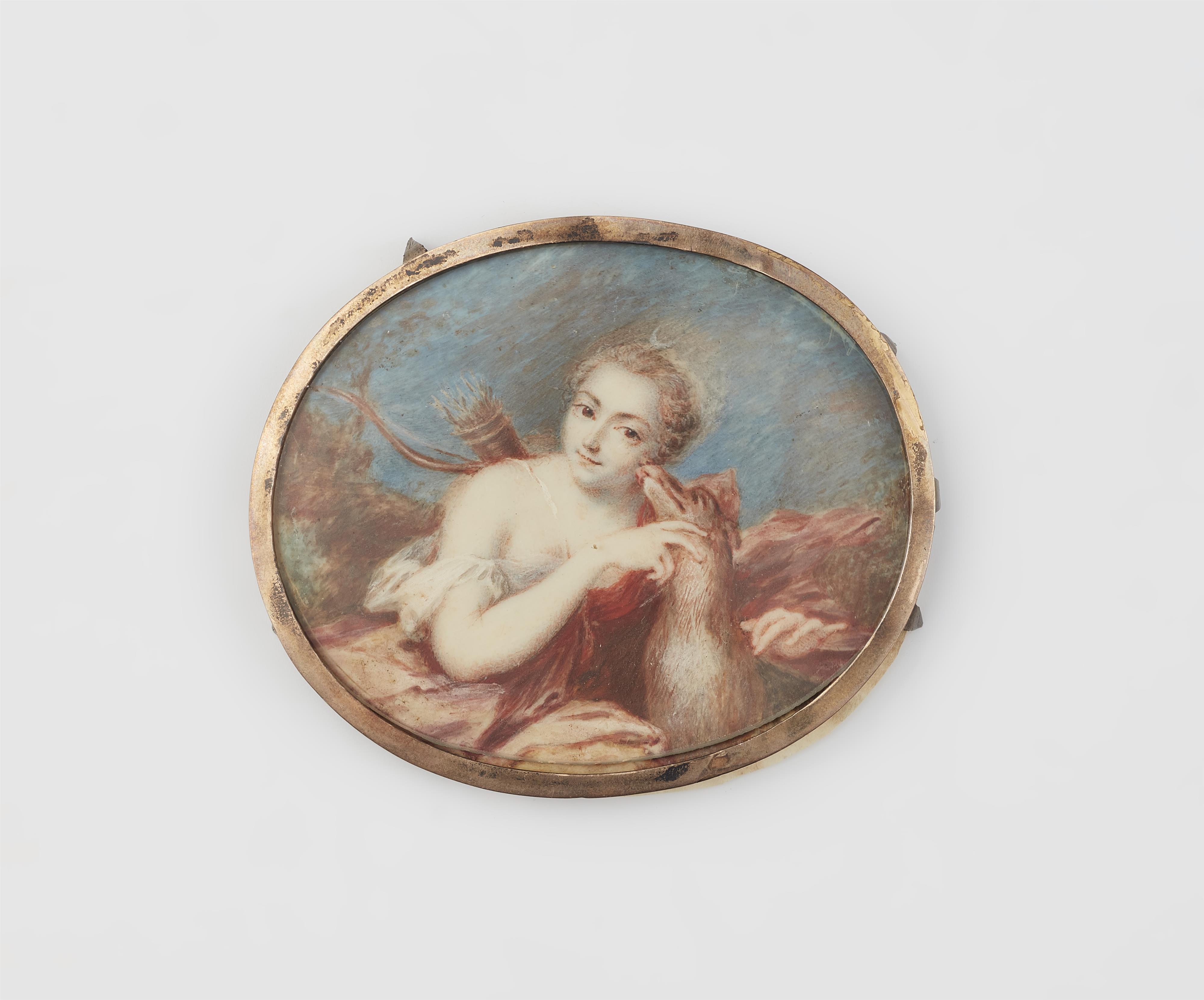 A portrait miniature of a young lady as Diana - image-1