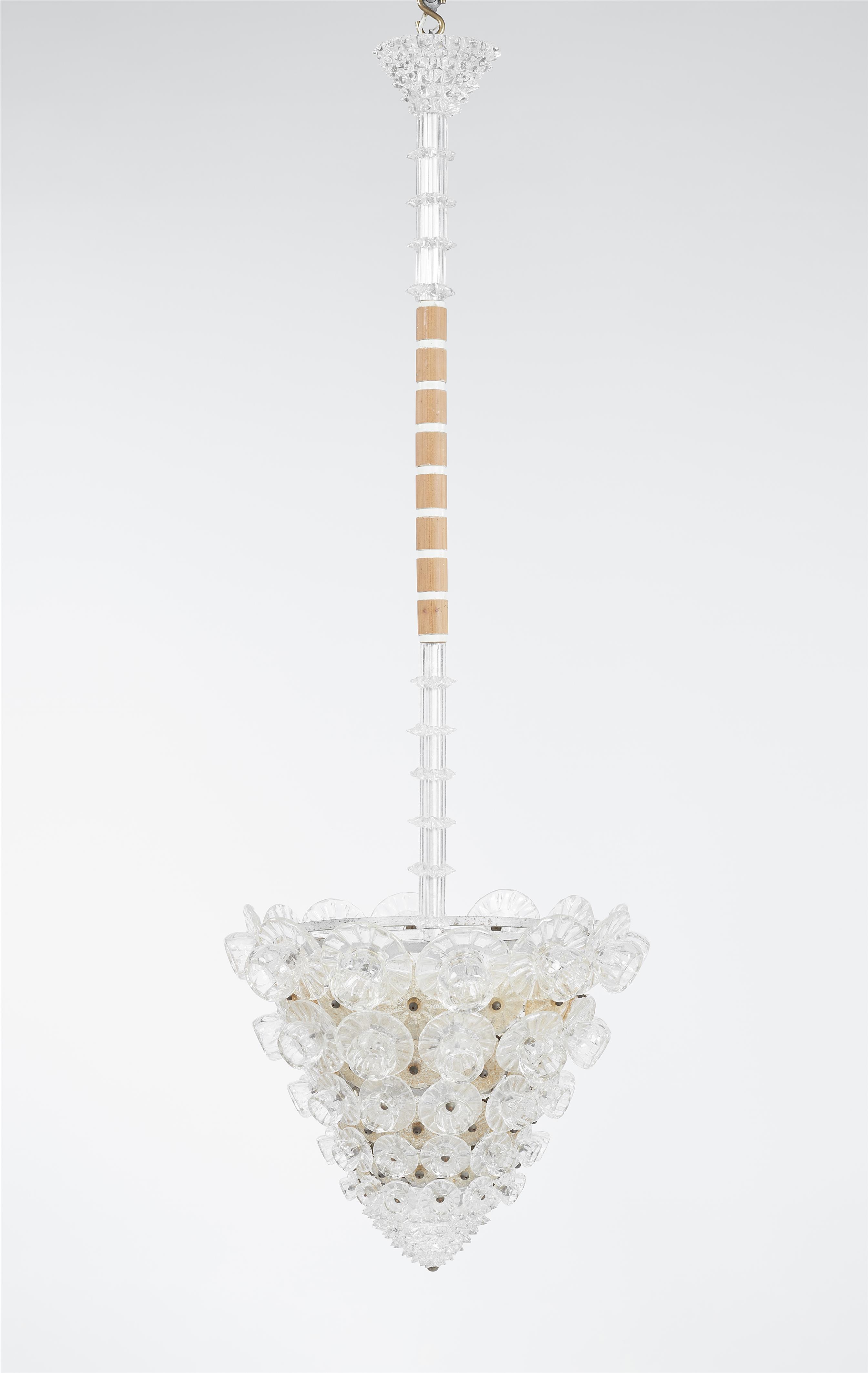 A Murano glass hanging lamp by Ercole Barovier - image-1