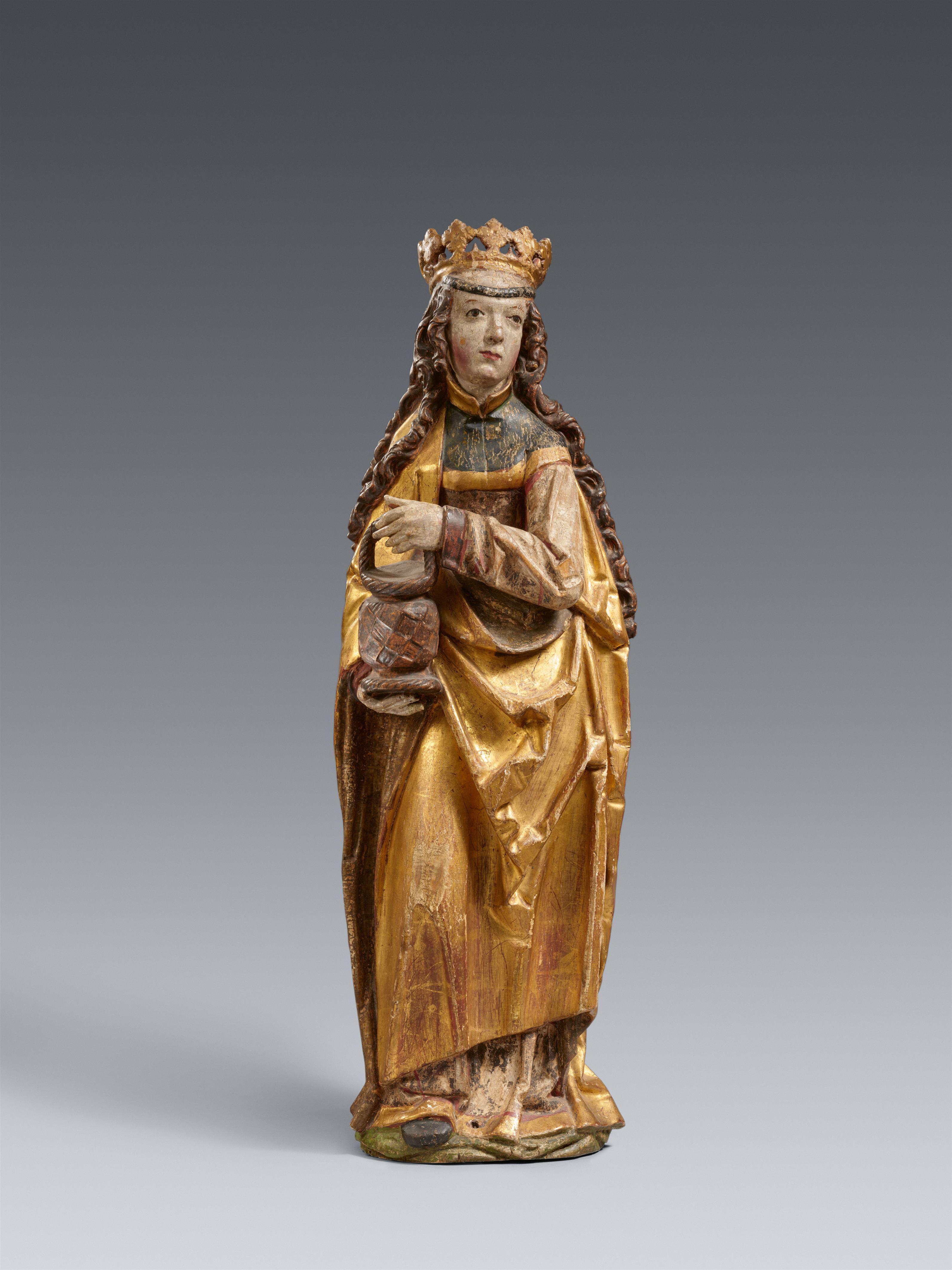 Thüringen around 1520 - A carved limewood figure of St. Dorothy, Thuringia, around 1520 - image-1