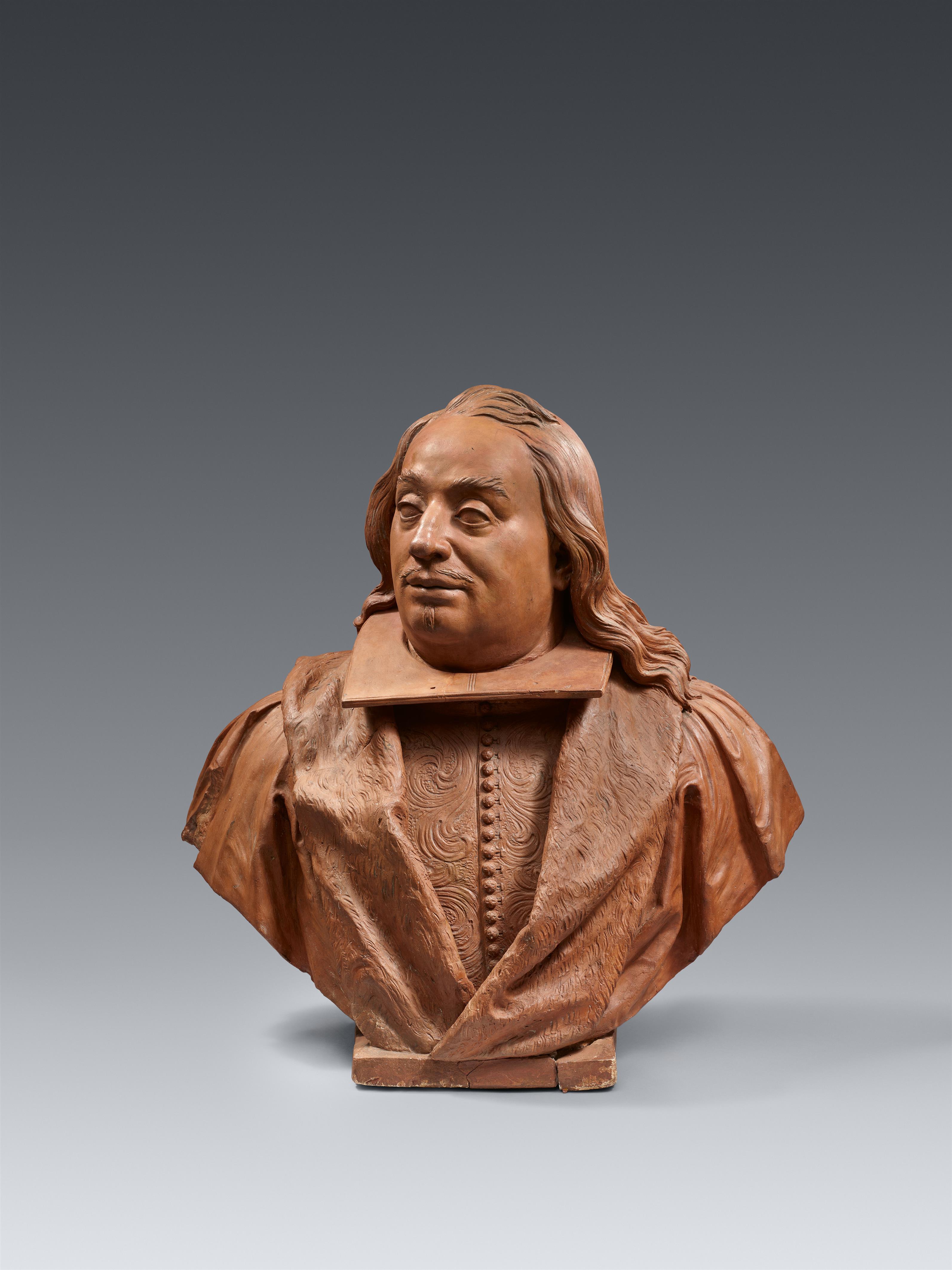 Rombout Verhulst, attributed to - A terracotta bust of a man, attributed to Rombout Verhulst - image-1