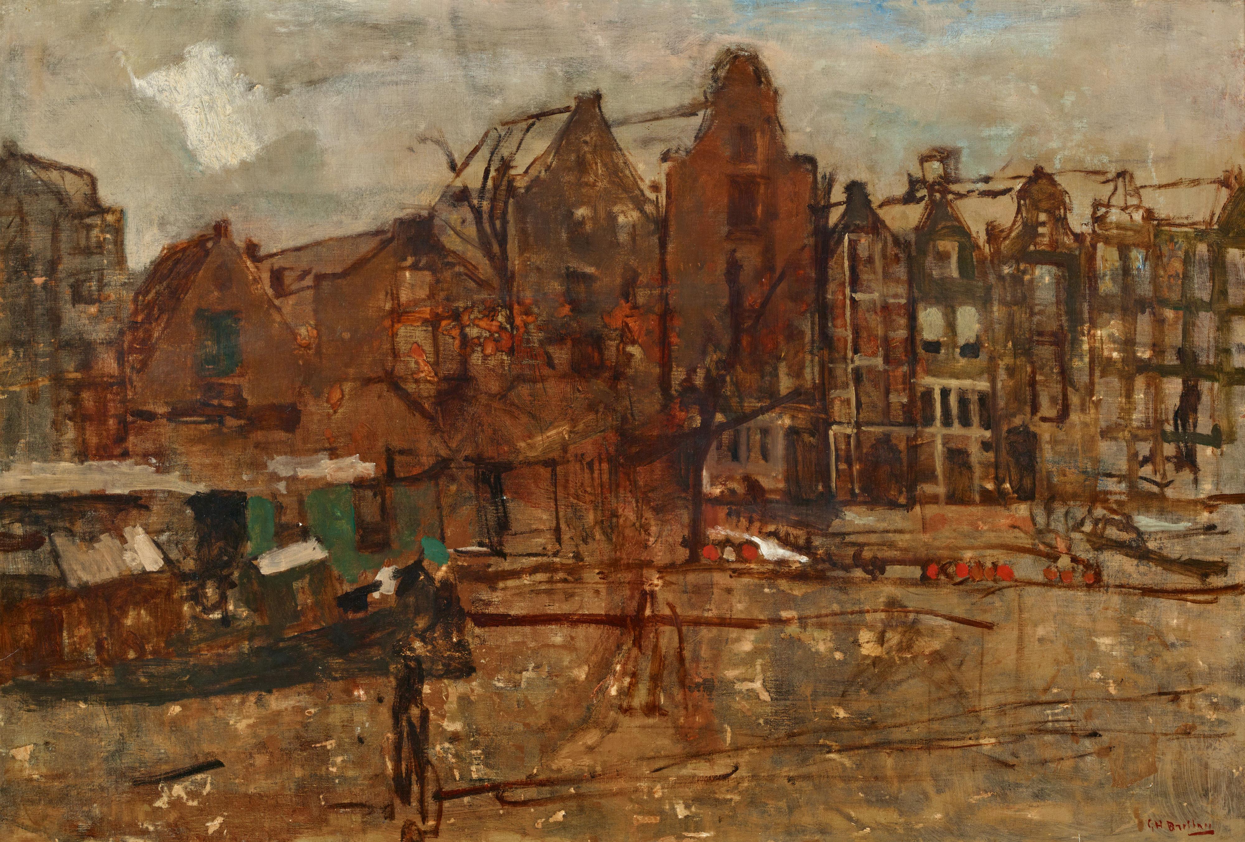 George Henrik Breitner - View of the Nieuwe Teertuinen in Amsterdam - image-1