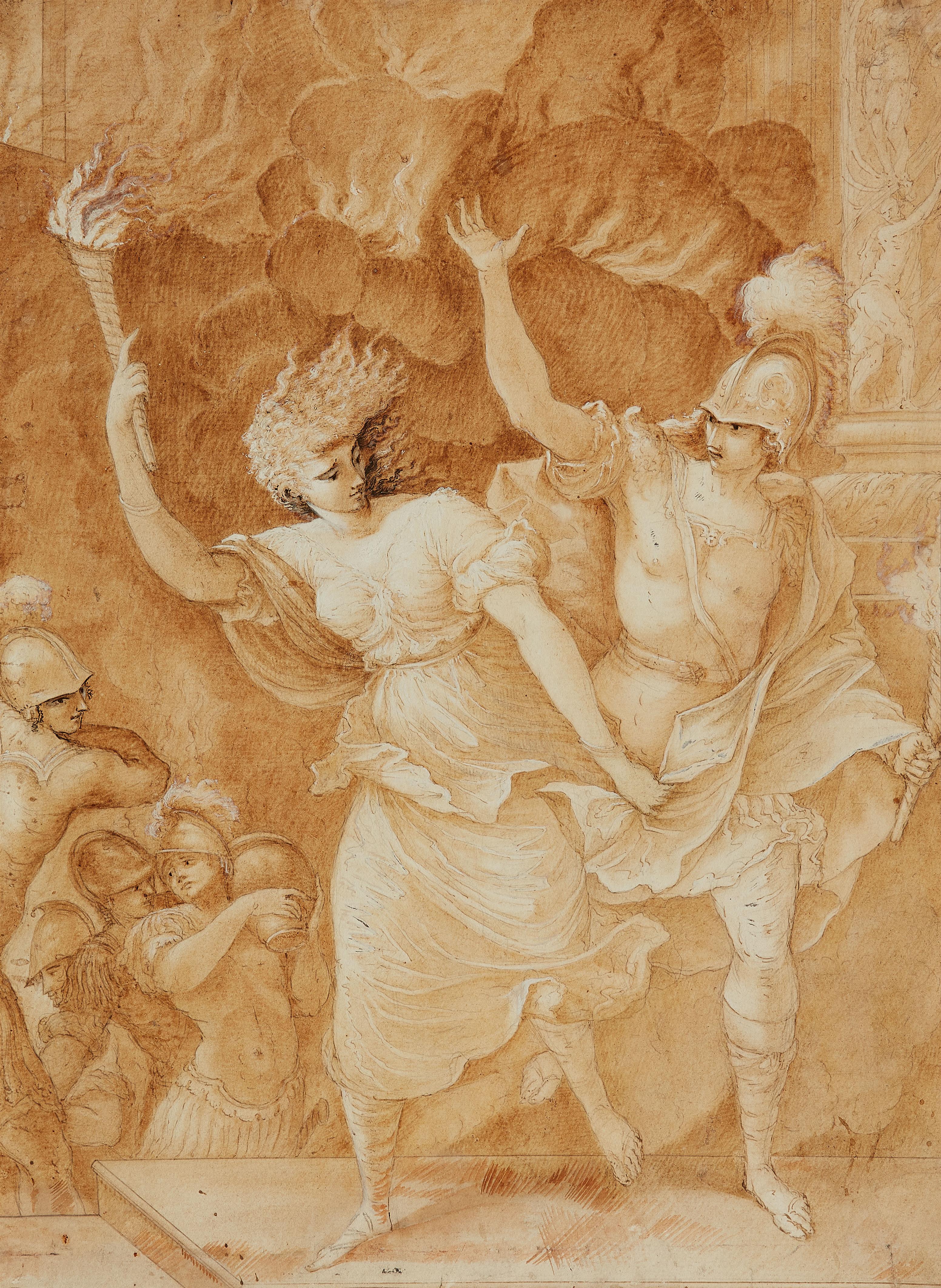 Schweizer Meister des 18. Jahrhunderts - Alexander der Große und Thais zünden den Palast von Xerxes an - image-1
