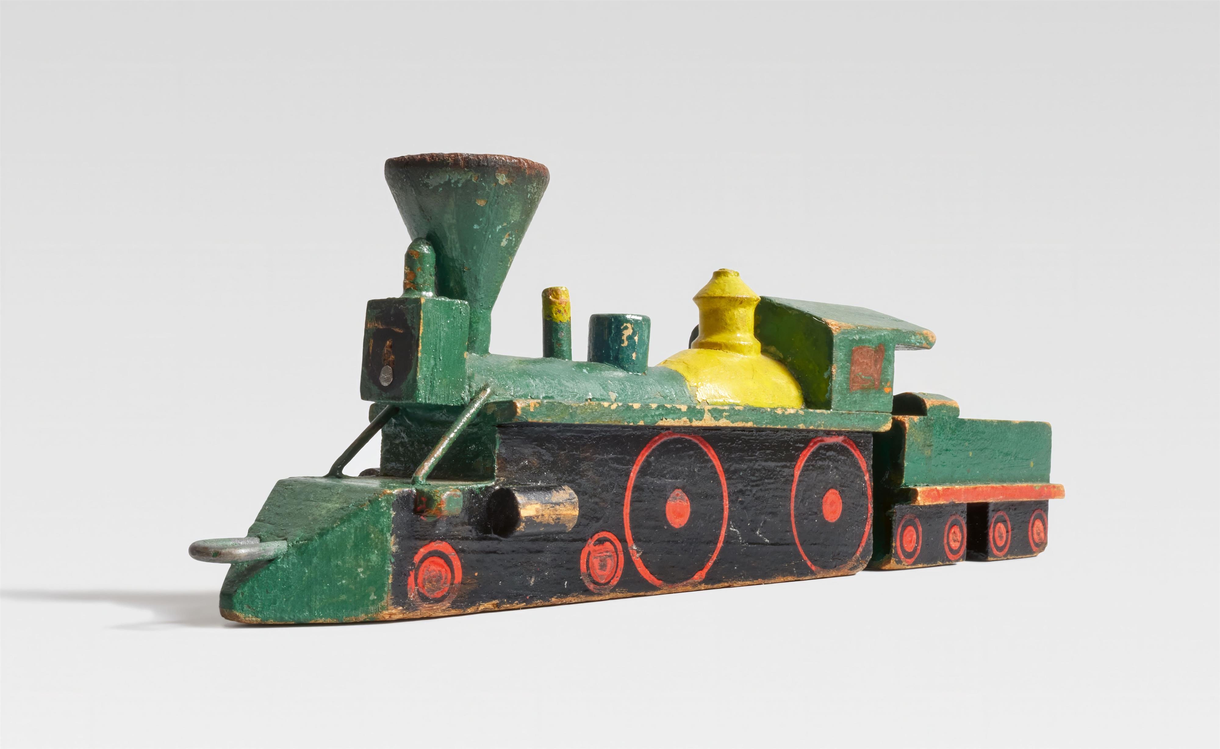 Lyonel Feininger - Lokomotive mit Tender (American eight-wheeler with funnel shaped smokestack, straight fire box lamp). Dazu: Die Konstruktionszeichnung, Zug im Profil - image-1
