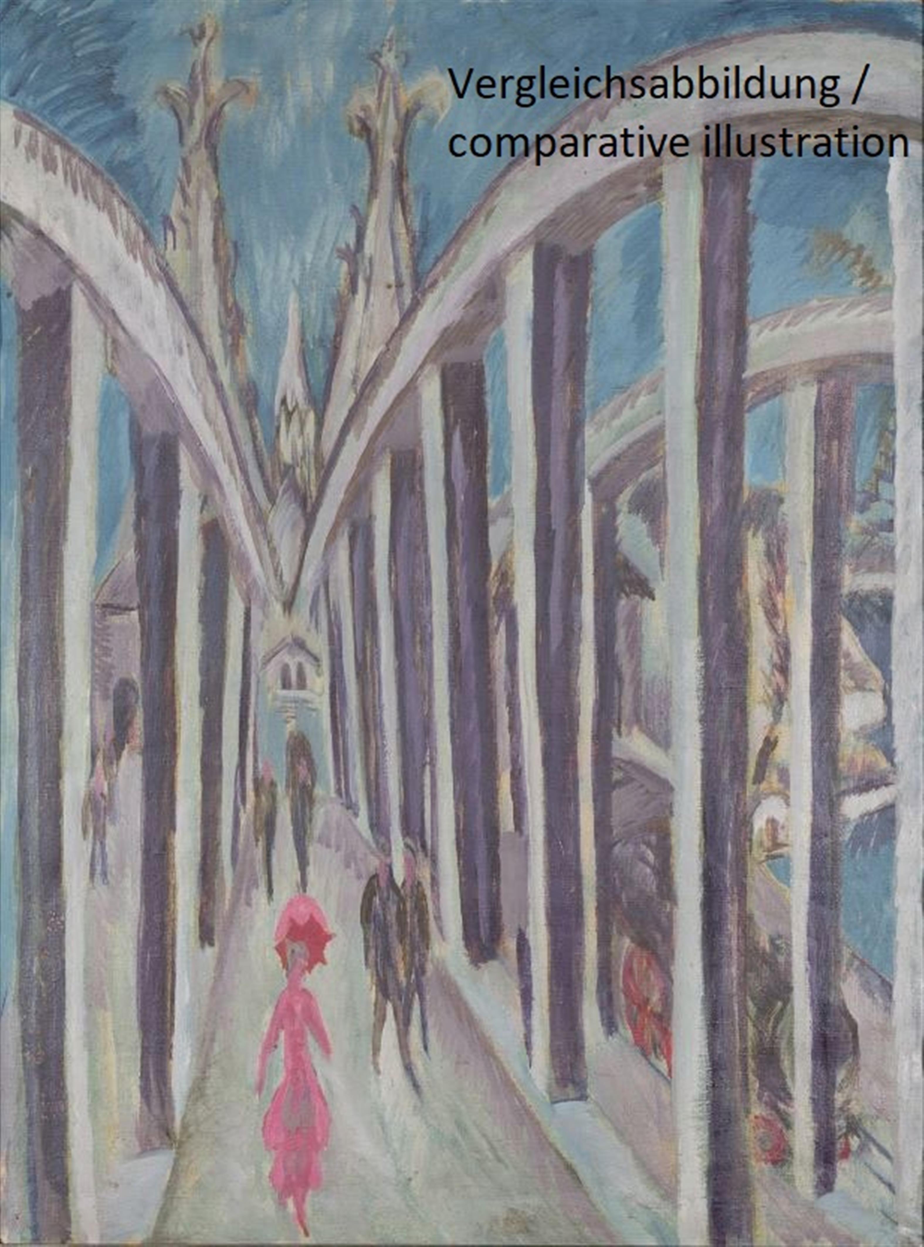 Ernst Ludwig Kirchner - Rheinbrücke in Köln (Hohenzollernbrücke). Verso: Drawing Zwei Mädchen im Tub - image-4