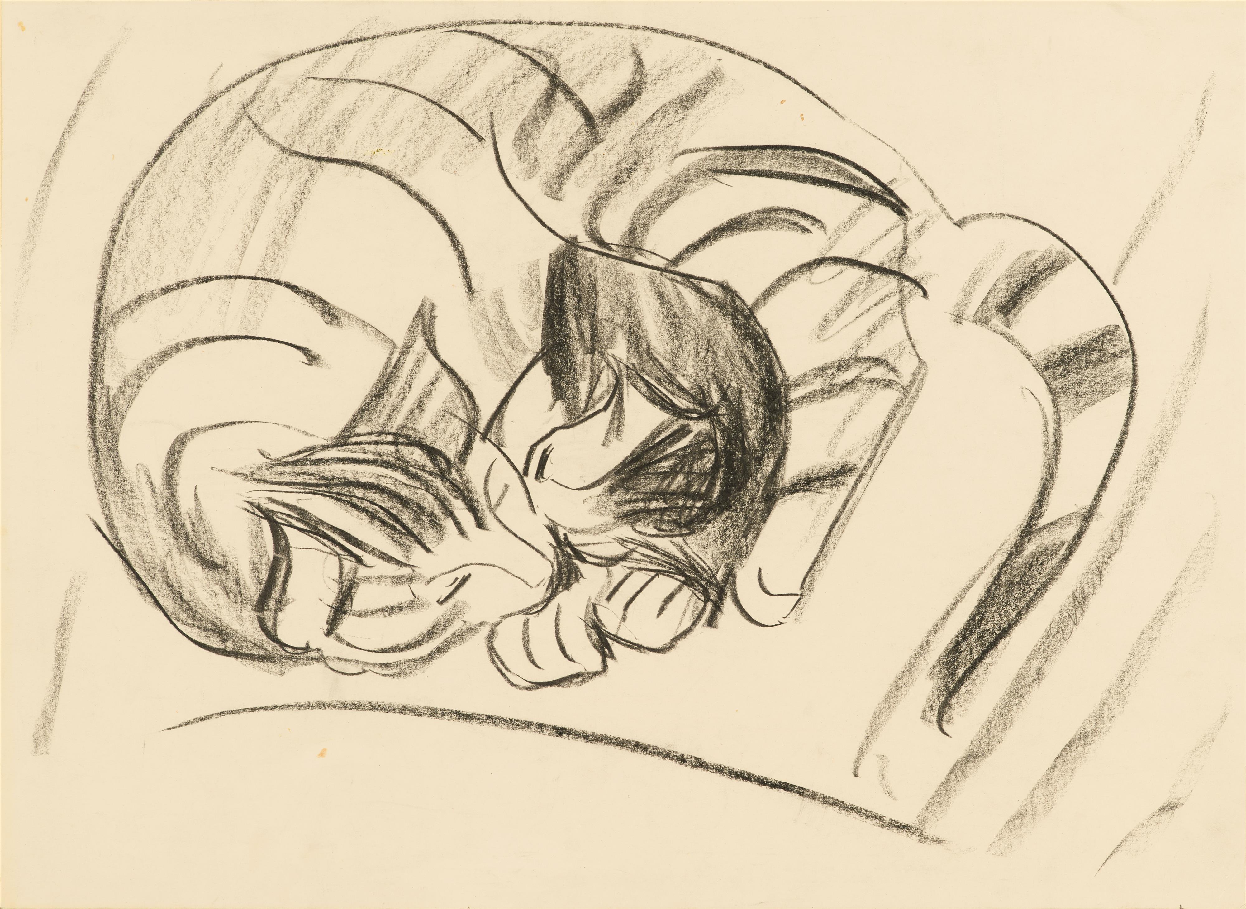 Ernst Ludwig Kirchner - Zwei schlafende Katzen - image-1