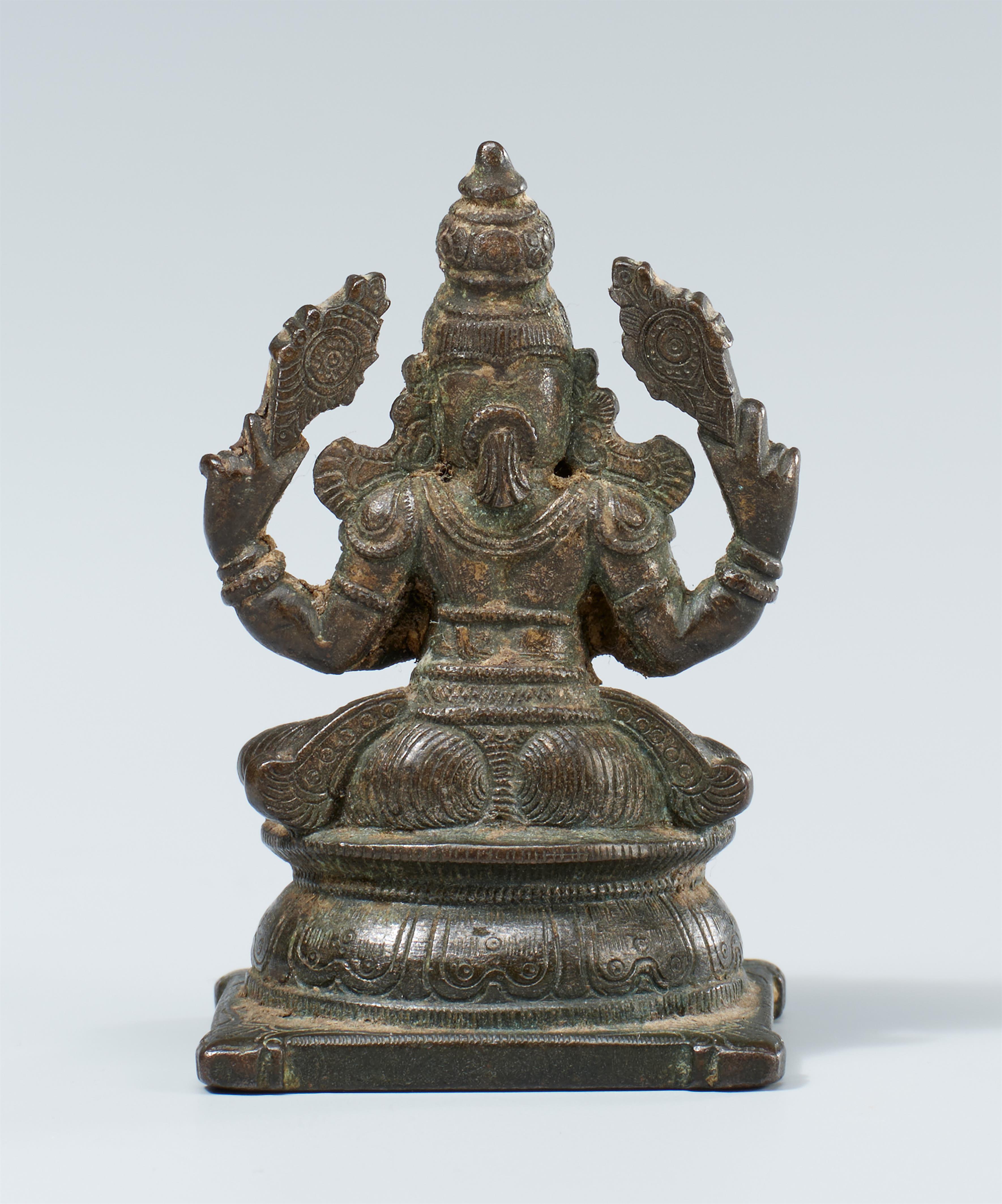 A South Indian copper alloy figure of Vishnu with Brahma. 19th century - image-2