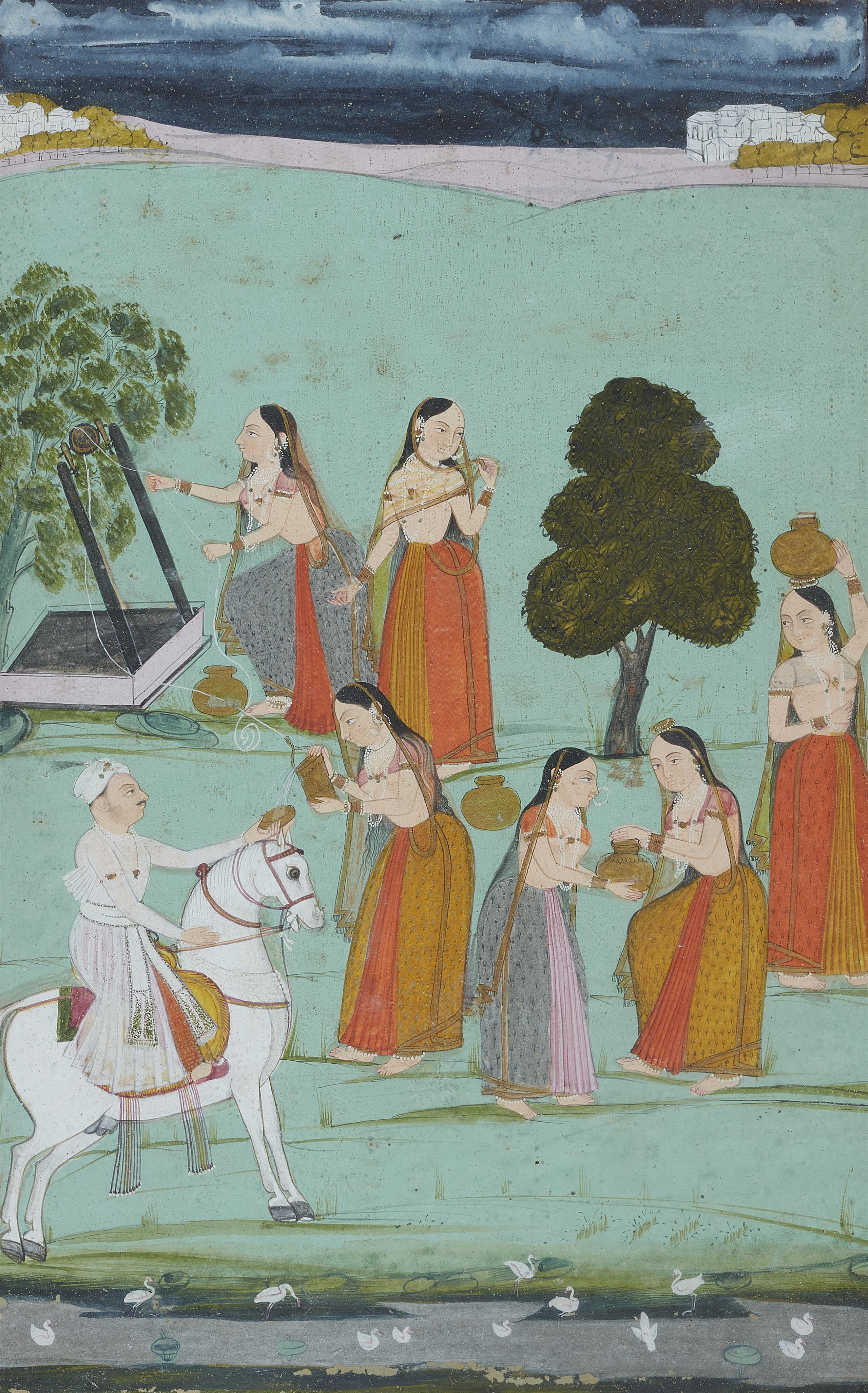 Female servants. Deccan, Golconda/Hyderabad. Around 1750 - image-1