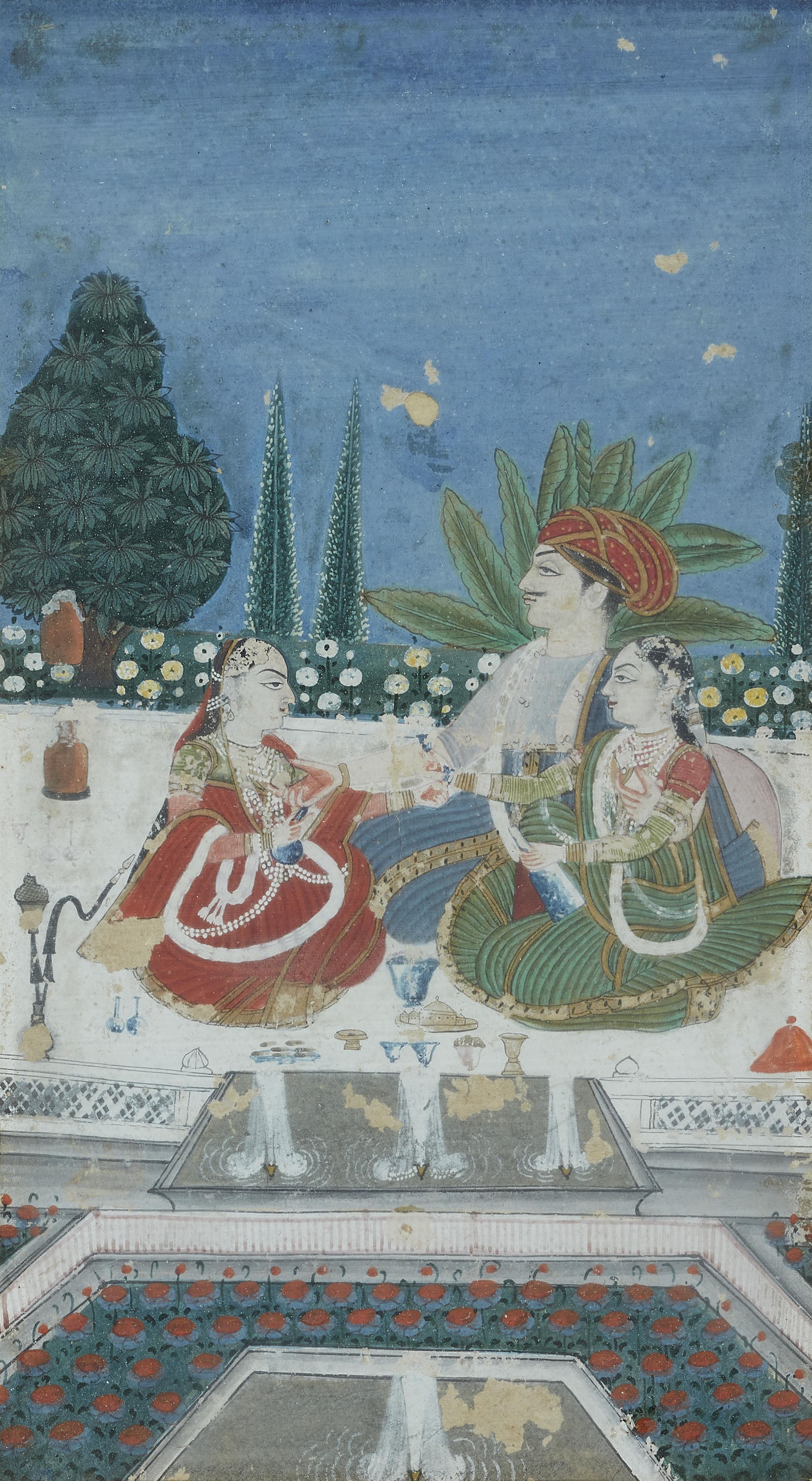Raja with lovers. Deccan. 19th century - image-1