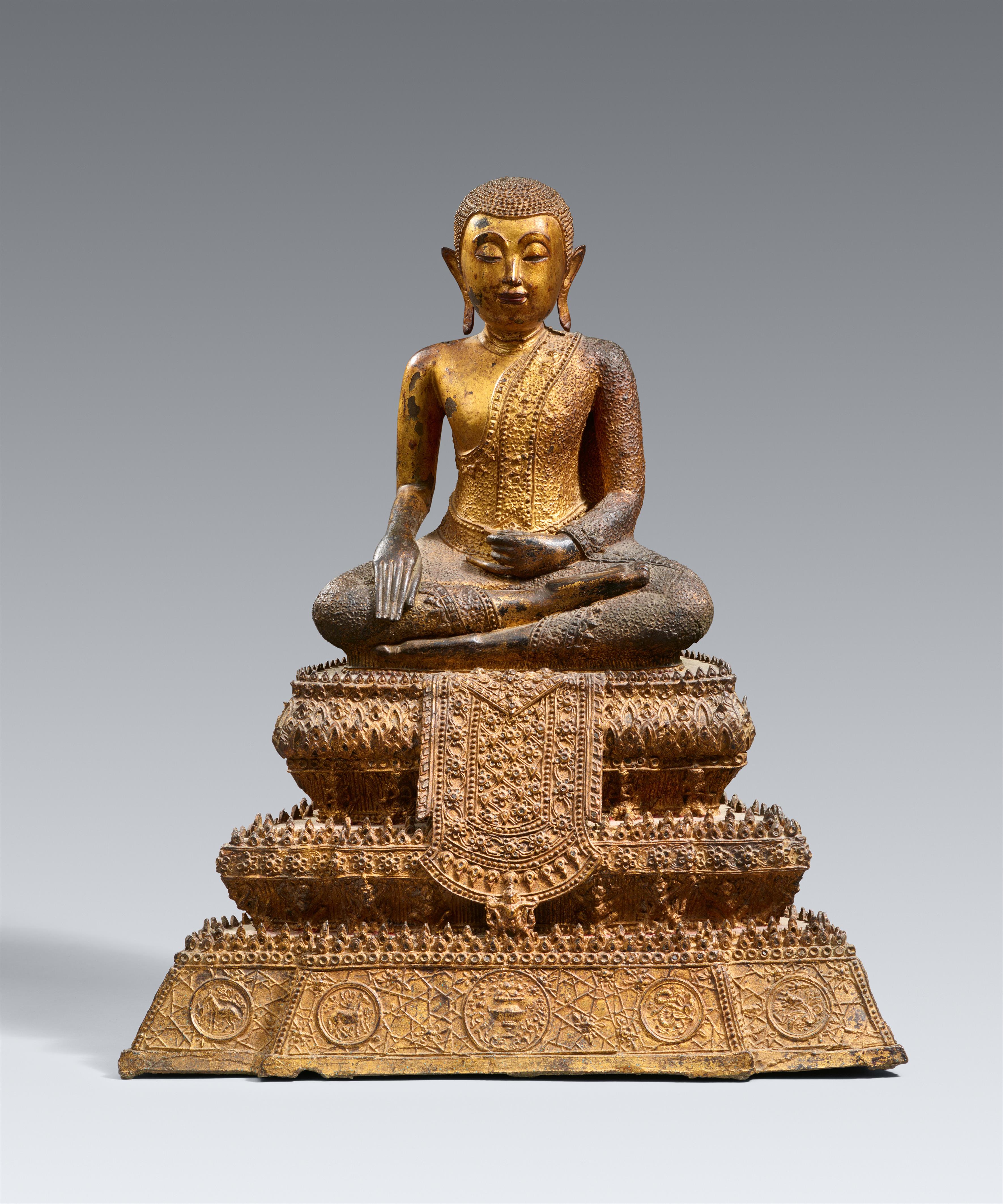 A Ratanakosin gilt and lacquered bronze figure of Phra Malai. Thailand. Early 19th century - image-1