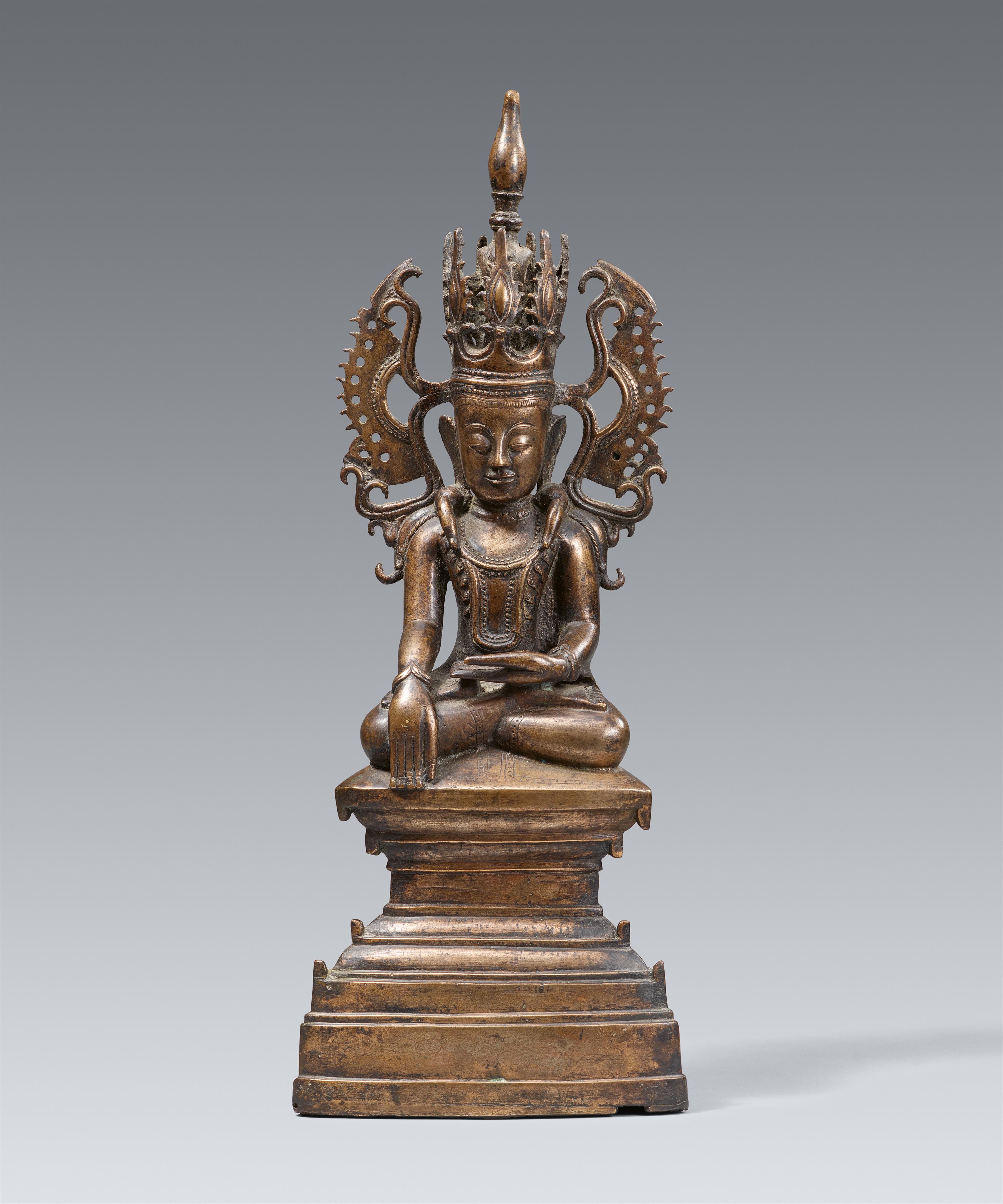 A Burmese copper alloy Buddha Jambupati. 19th century - image-1