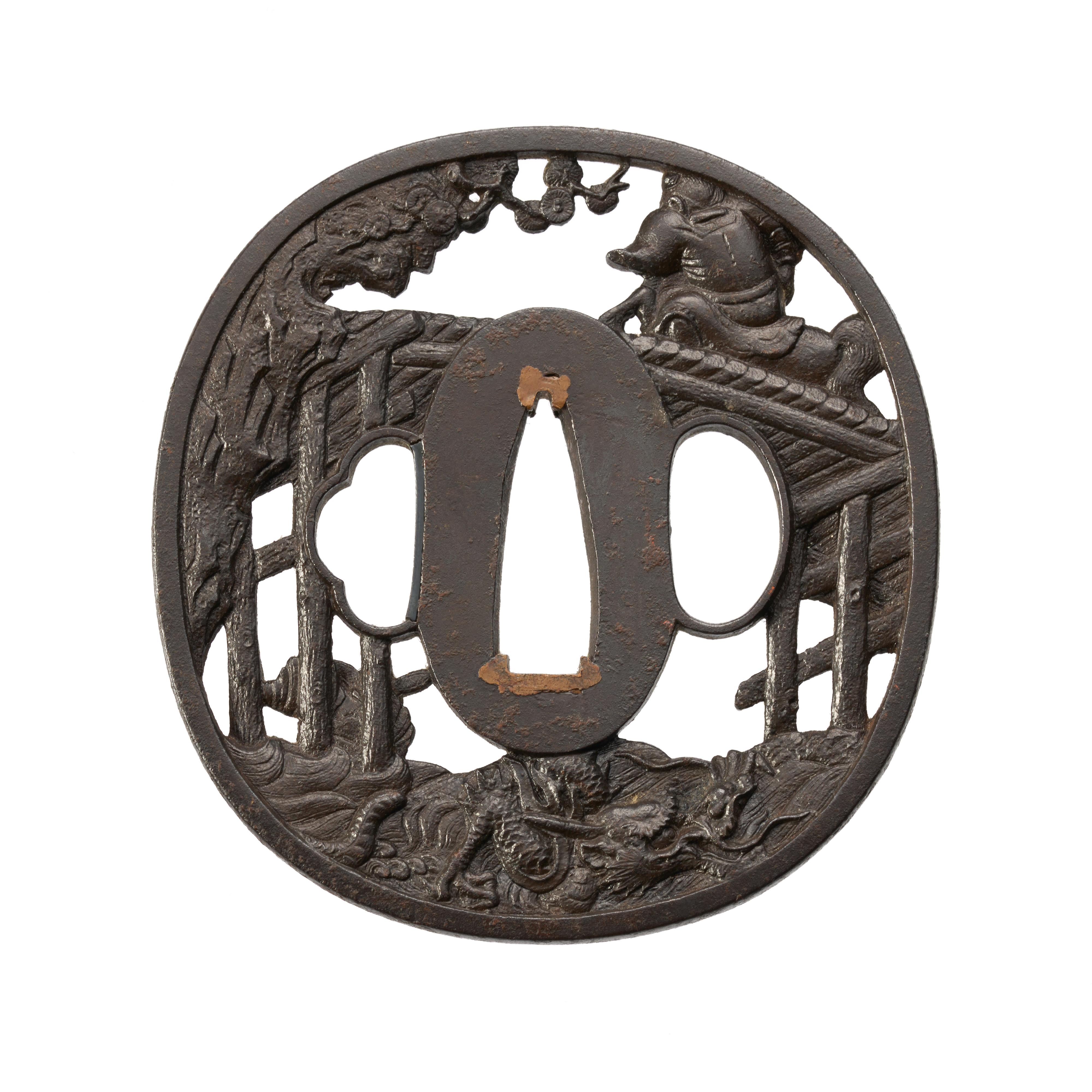 A Choshu iron tsuba by Fujii Yukitaka . Edo period, early 19th century - image-2