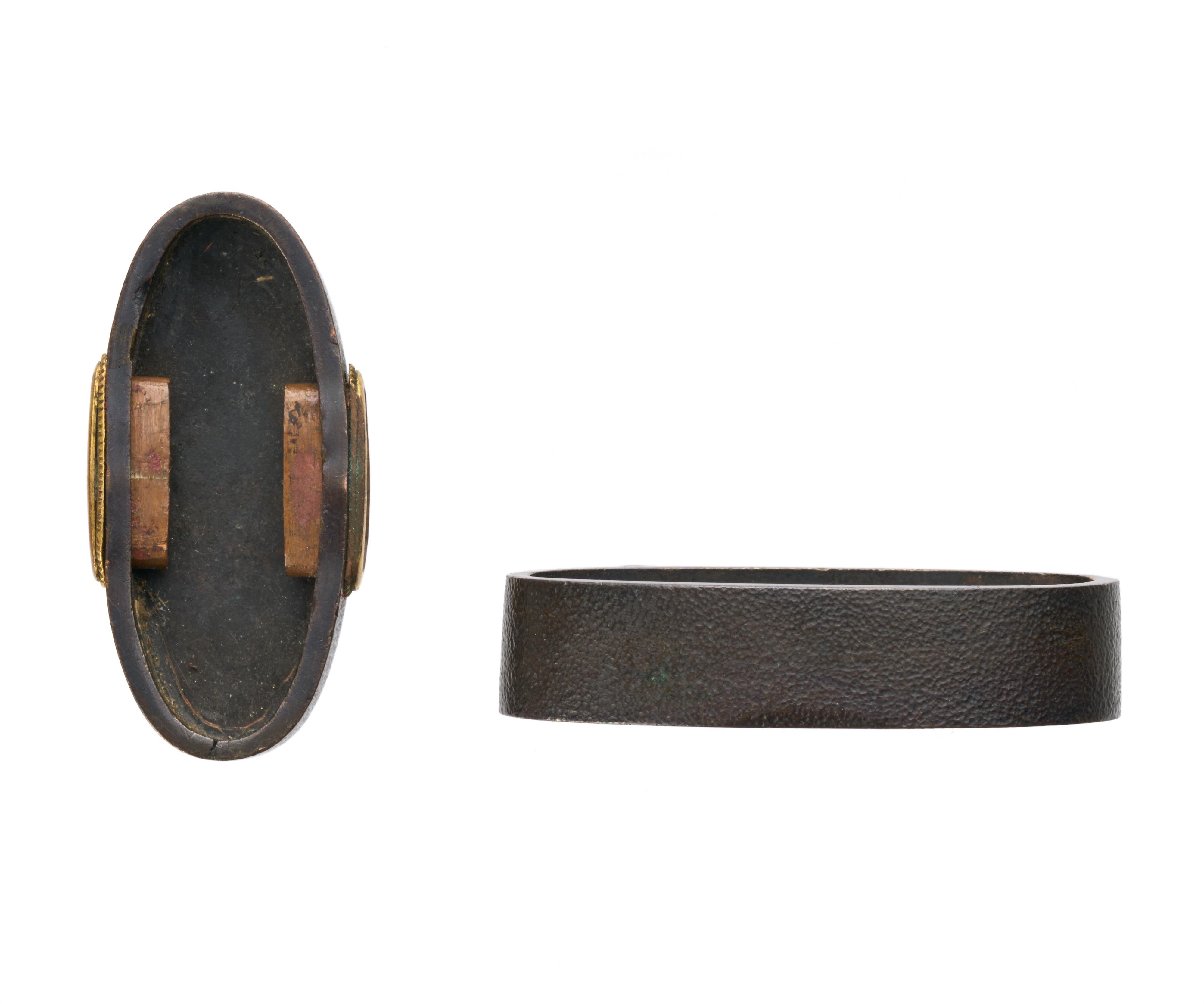 Fuchi-kashira mit Nio. Shibuichi. Edo-Zeit, 19. Jh. - image-2