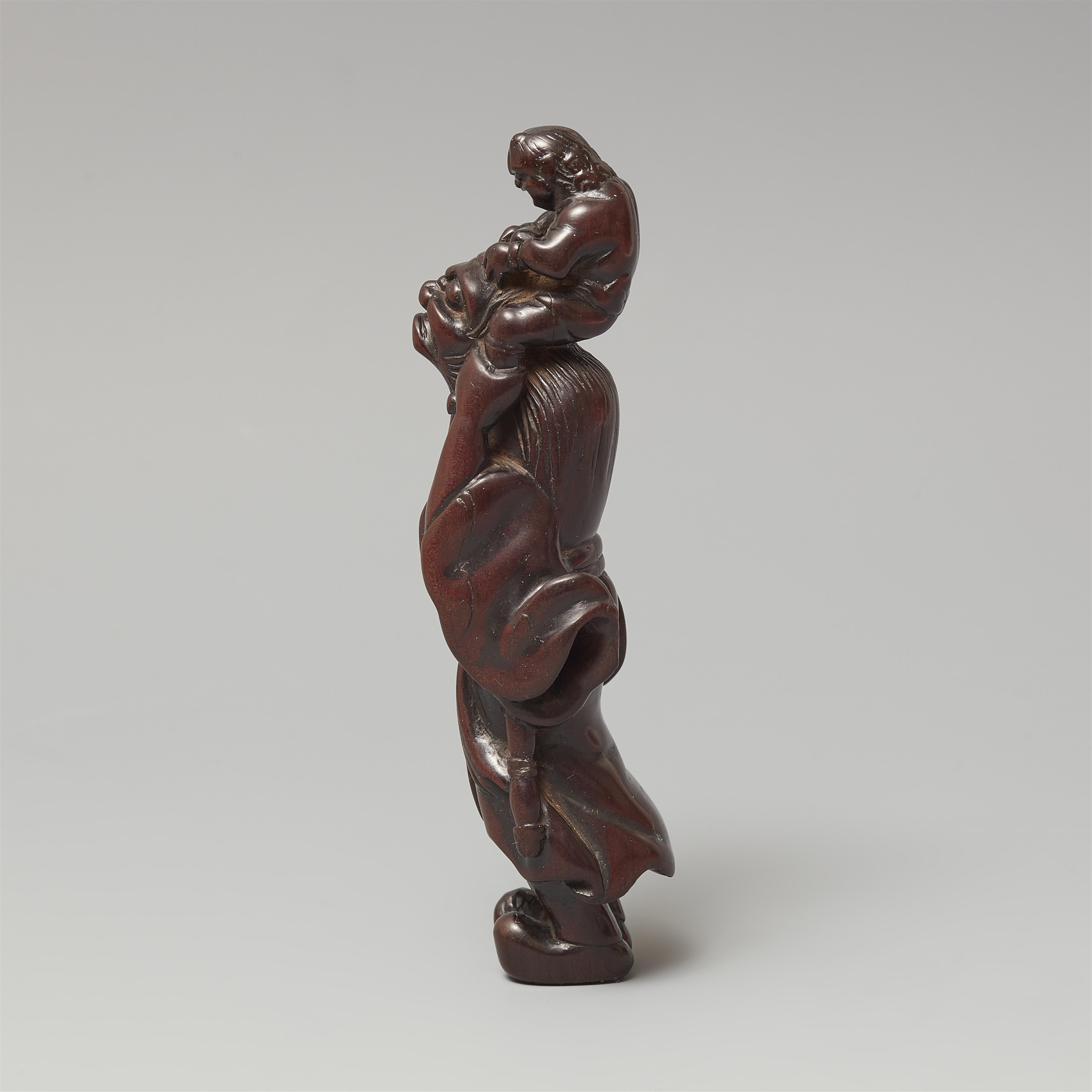 Netsuke eines sehr großen Shoki und oni. Holz. 18. Jh. - image-4