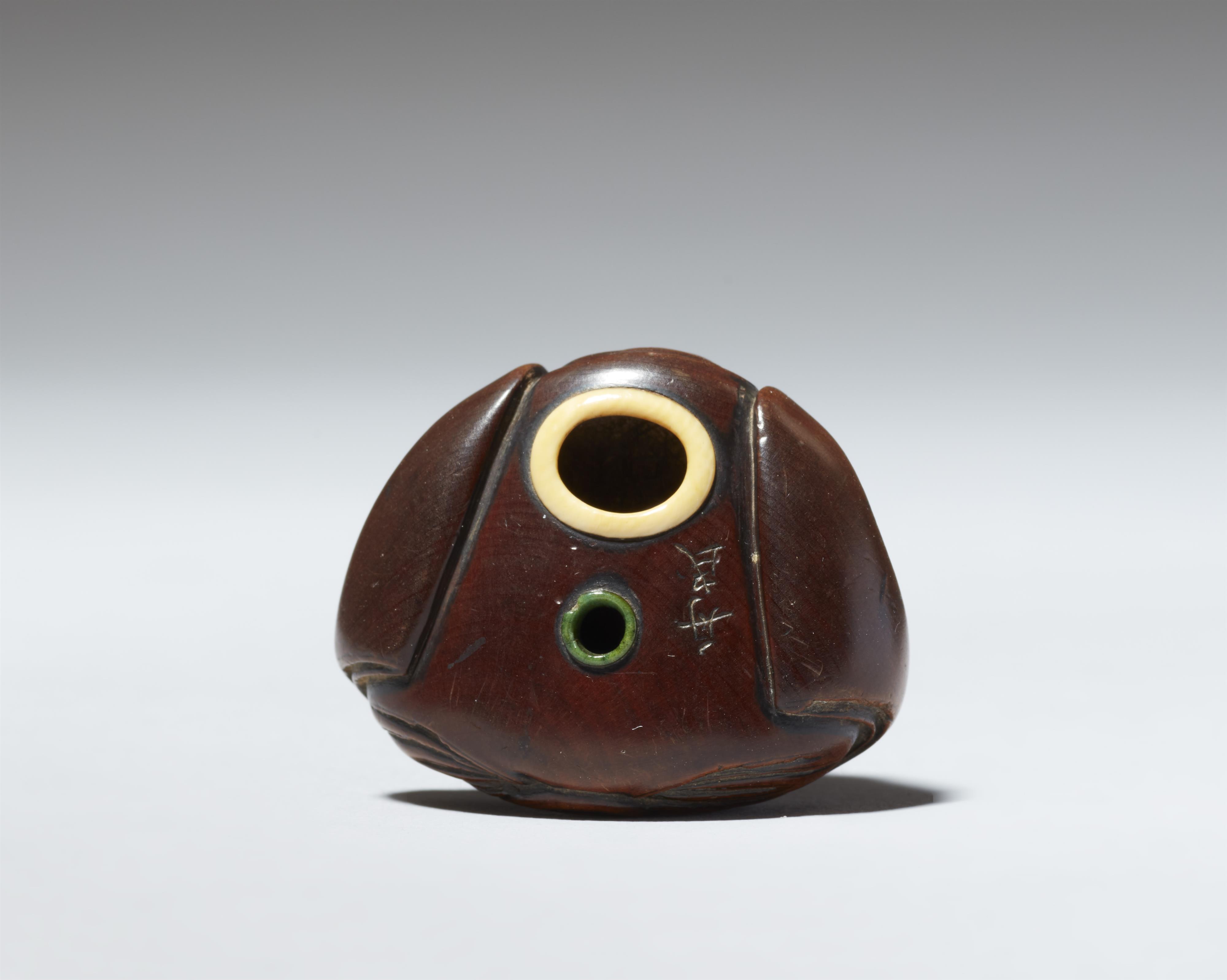 Netsuke des meditierenden Daruma. Buchsbaum. Mitte 19. Jh. - image-6