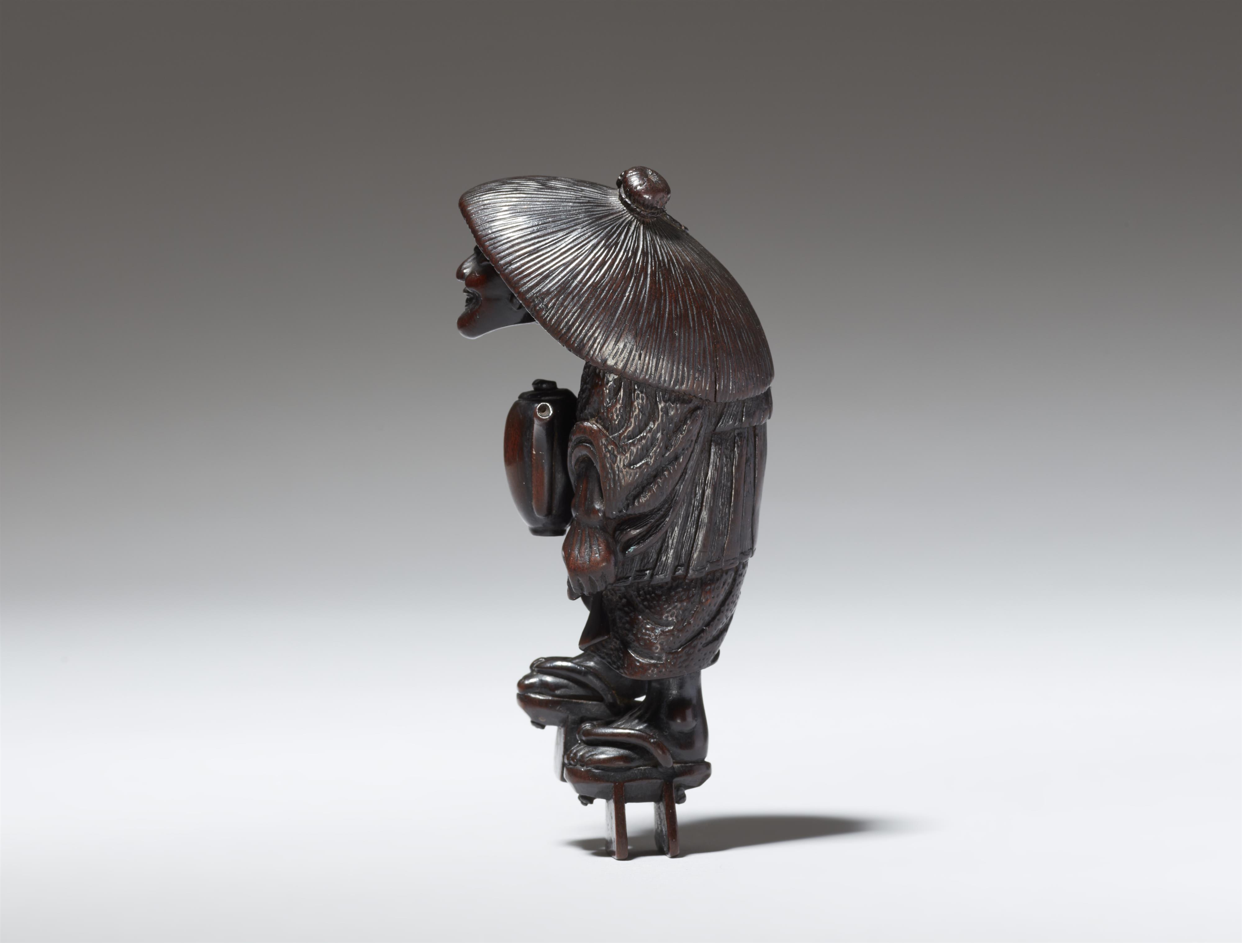 Netsuke des sogenannte Öldiebs (abura -bozu). Dunkles Holz. 19. Jh. - image-3