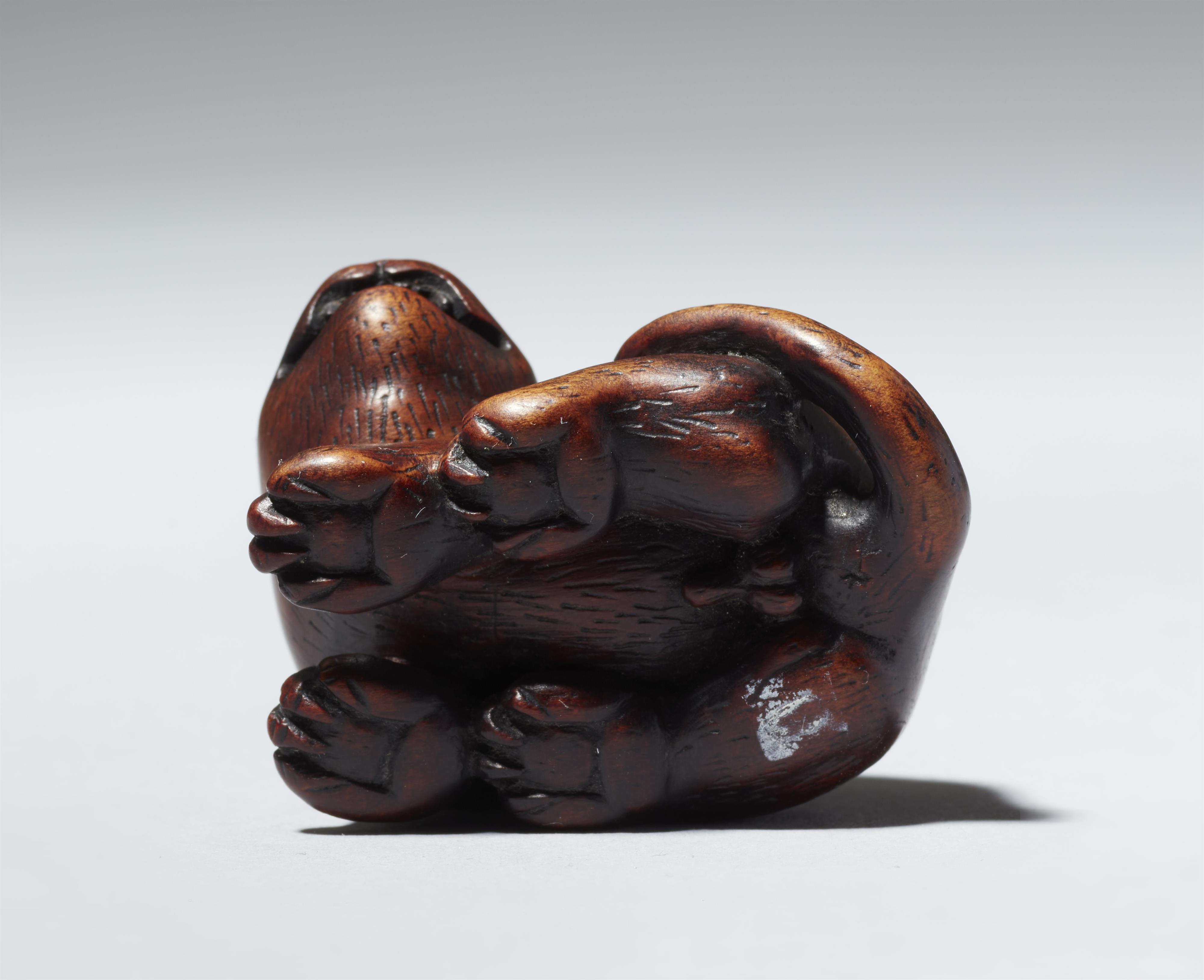 A wood netsuke of a crouching tiger. 19th century - image-3