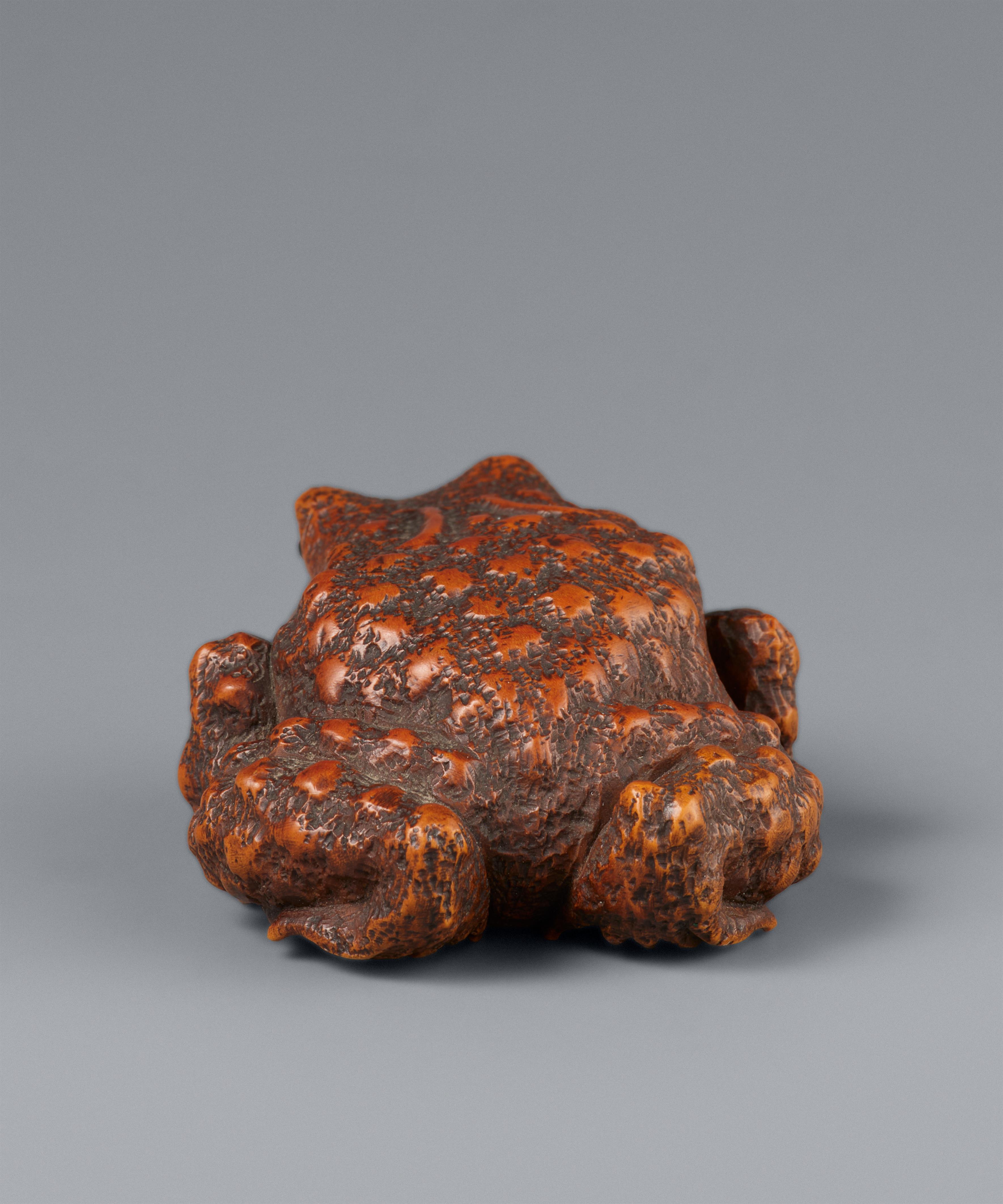 An Ise boxwood netsuke of a toad by Masanao. 19th century - image-9