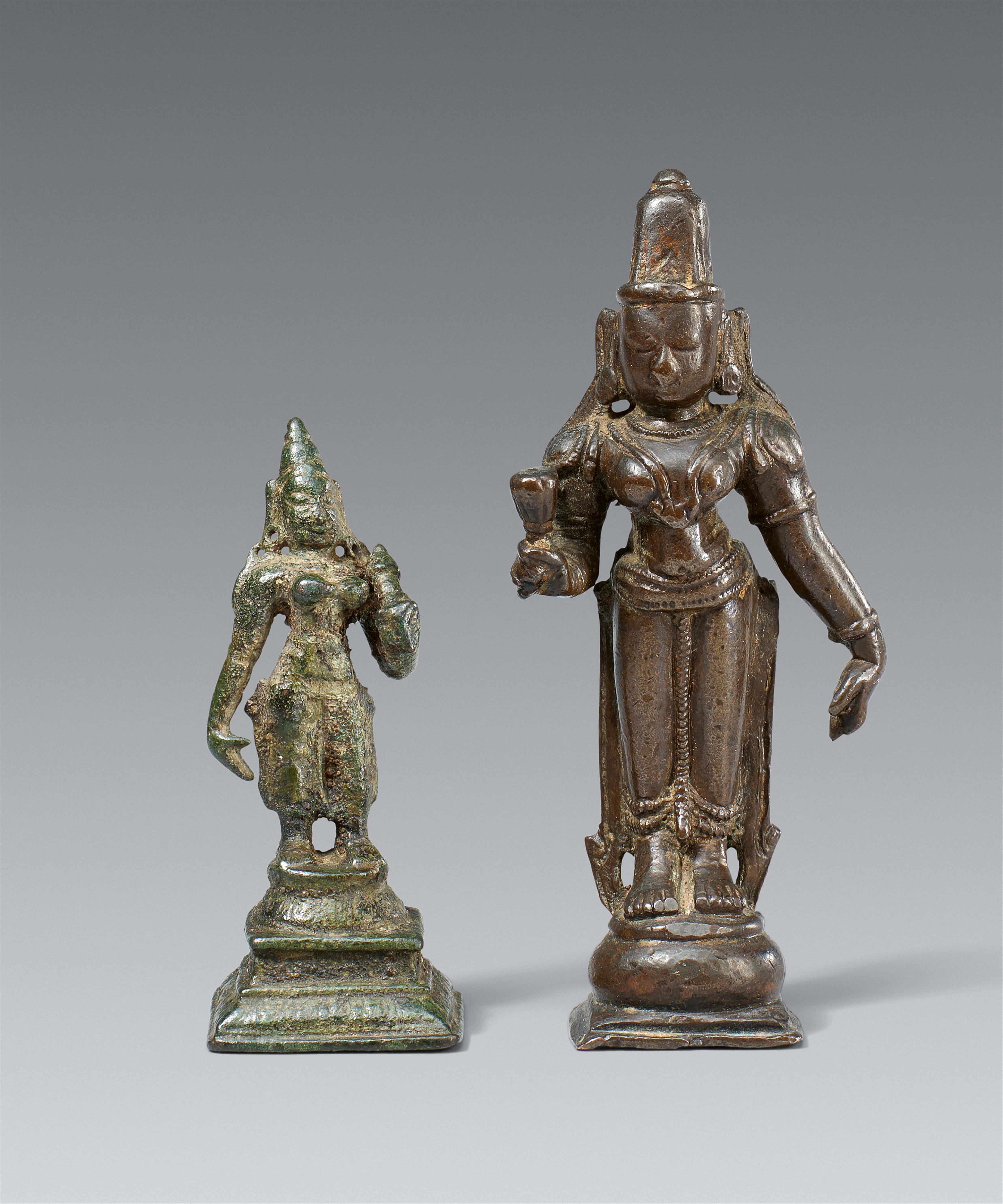 Zwei kleine Figuren. Bronze. Süd-Indien. 19. Jh. oder früher - image-1