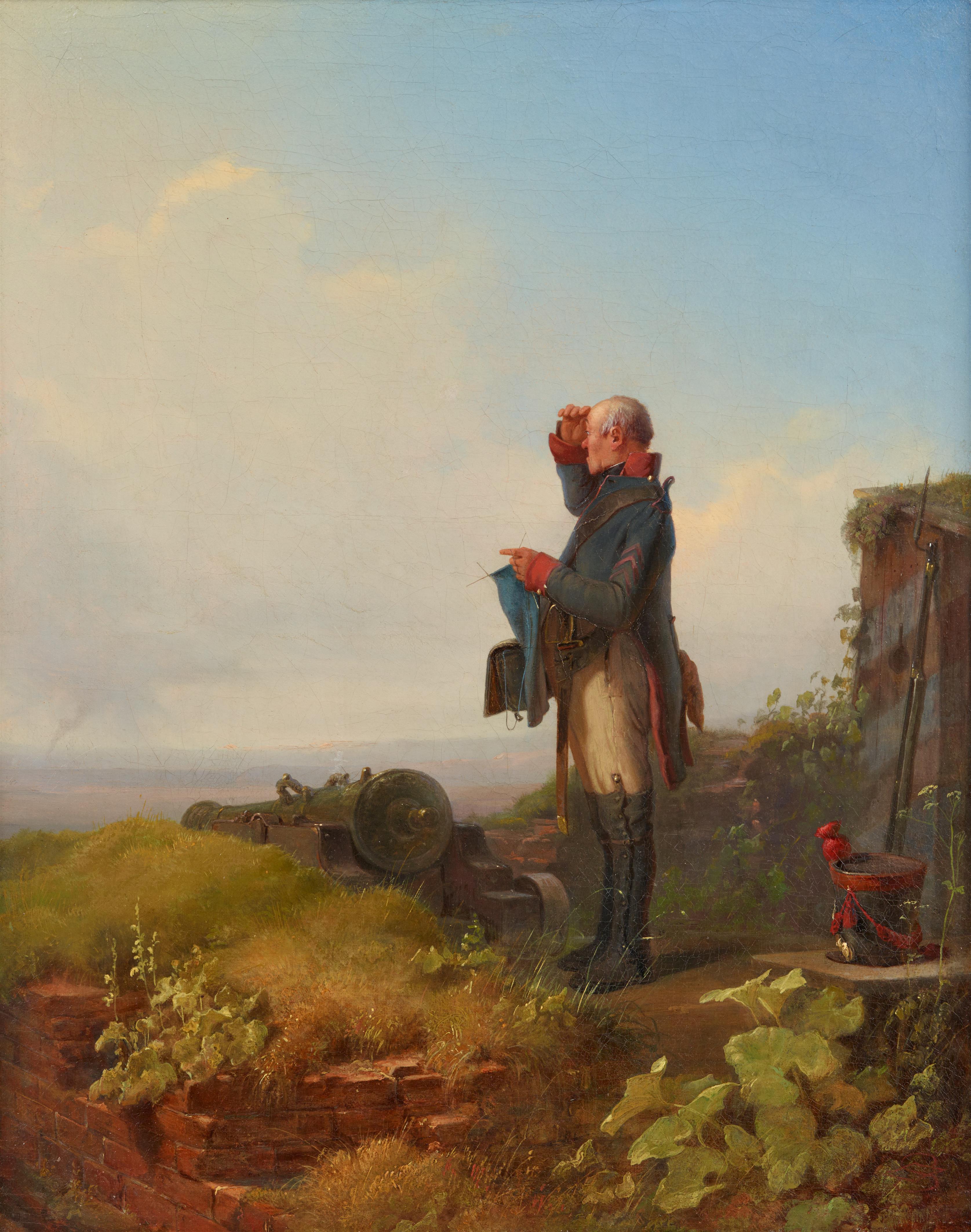 Carl Spitzweg - Kanonier (Schildwache an Kanone, strickend) - image-1