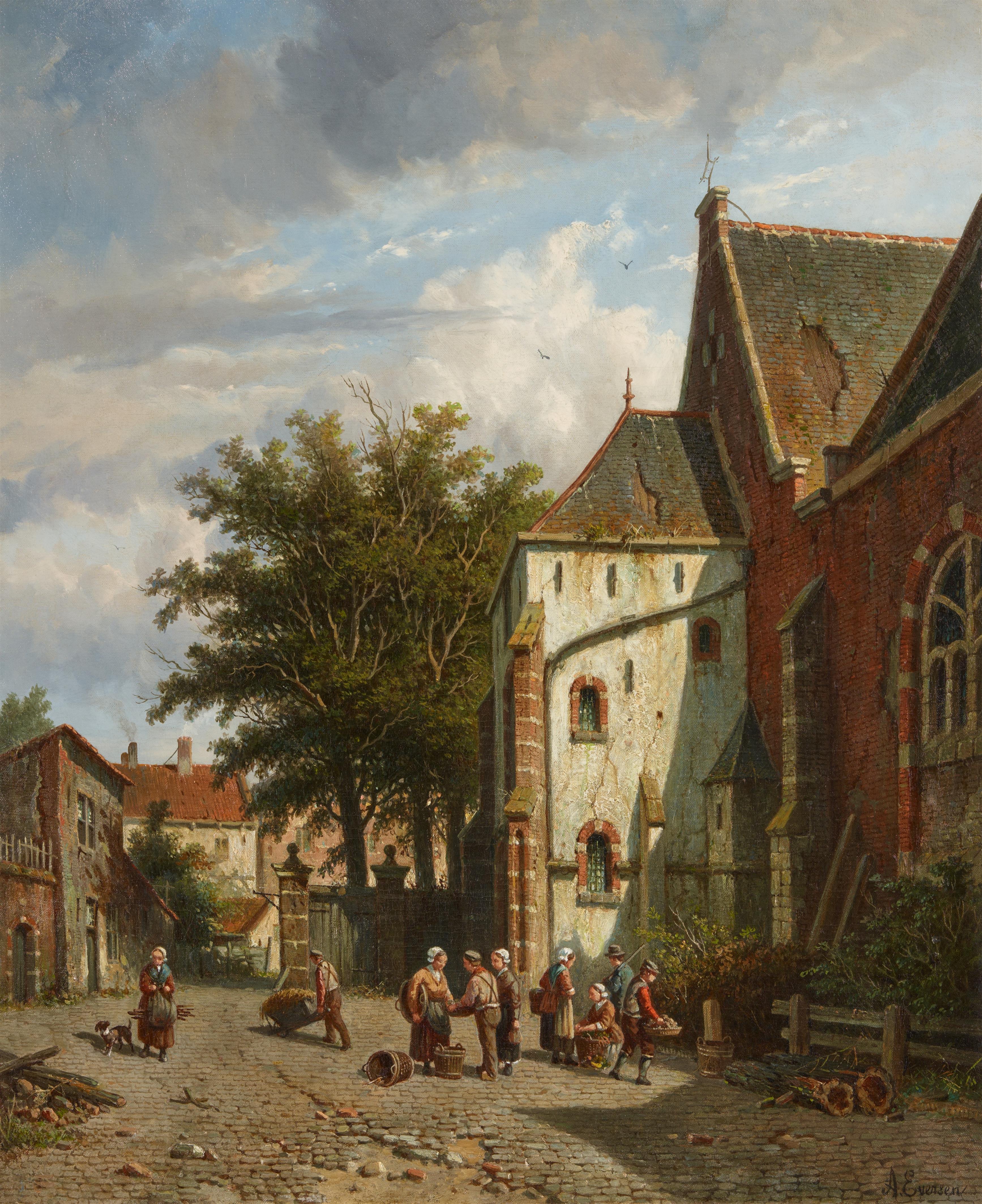 Adrianus Eversen - Ansicht auf die die Westkerk in Enkhuizen - image-1