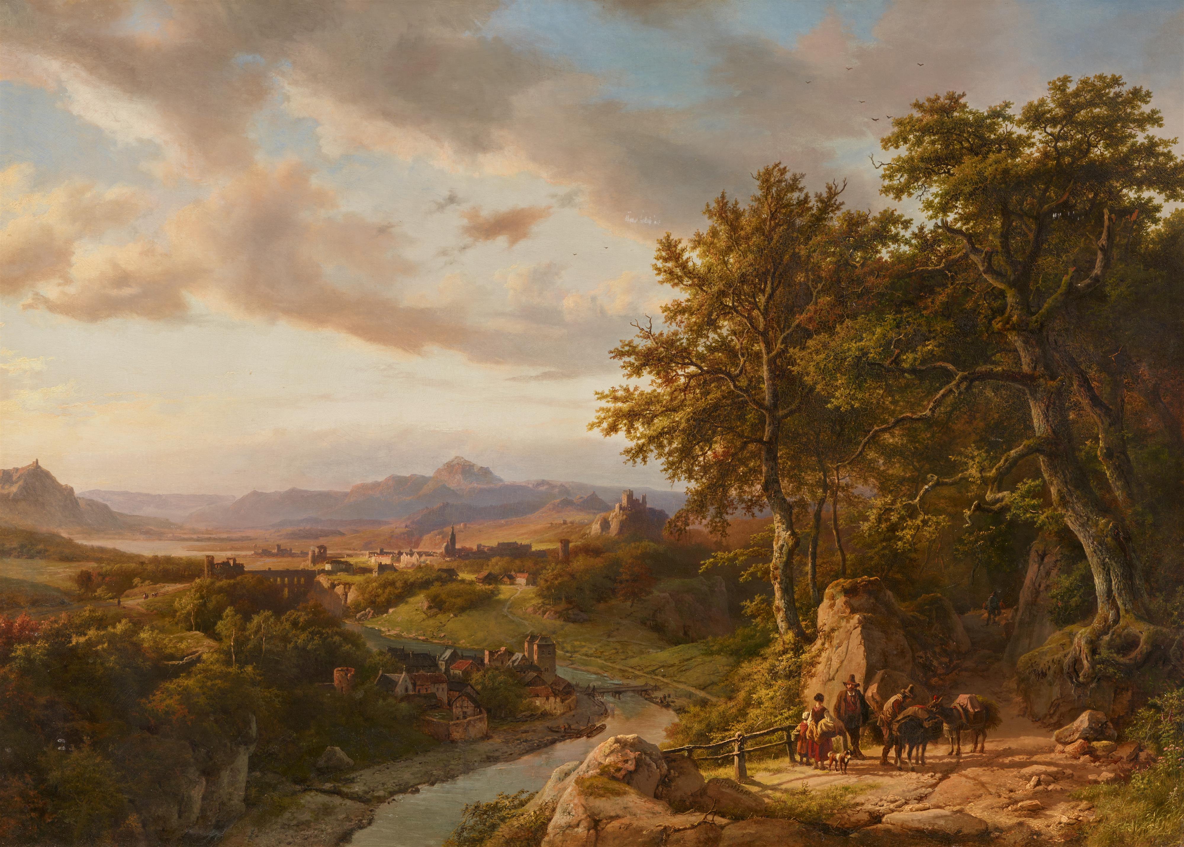 Barend Cornelis Koekkoek - Panoramic Landscape in in the Central Rhine Region - image-1