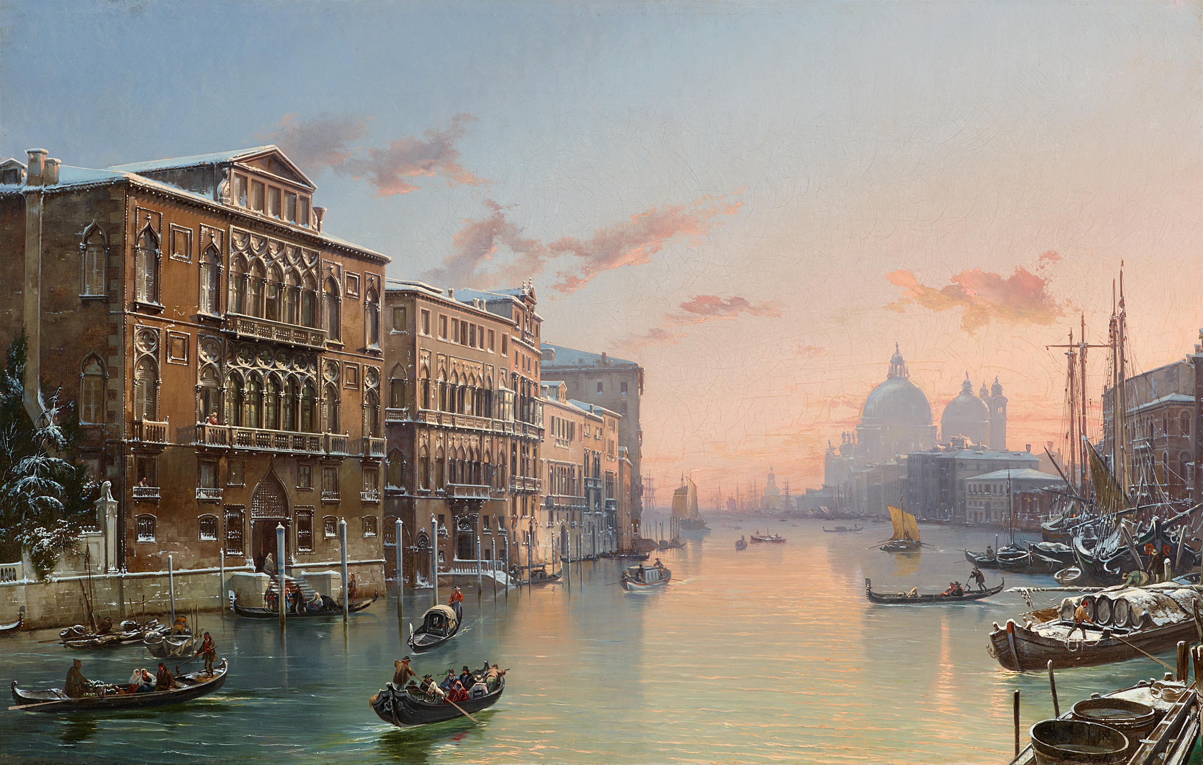 Friedrich Nerly - Winter on the Canal Grande with Santa Maria della Salute - image-1