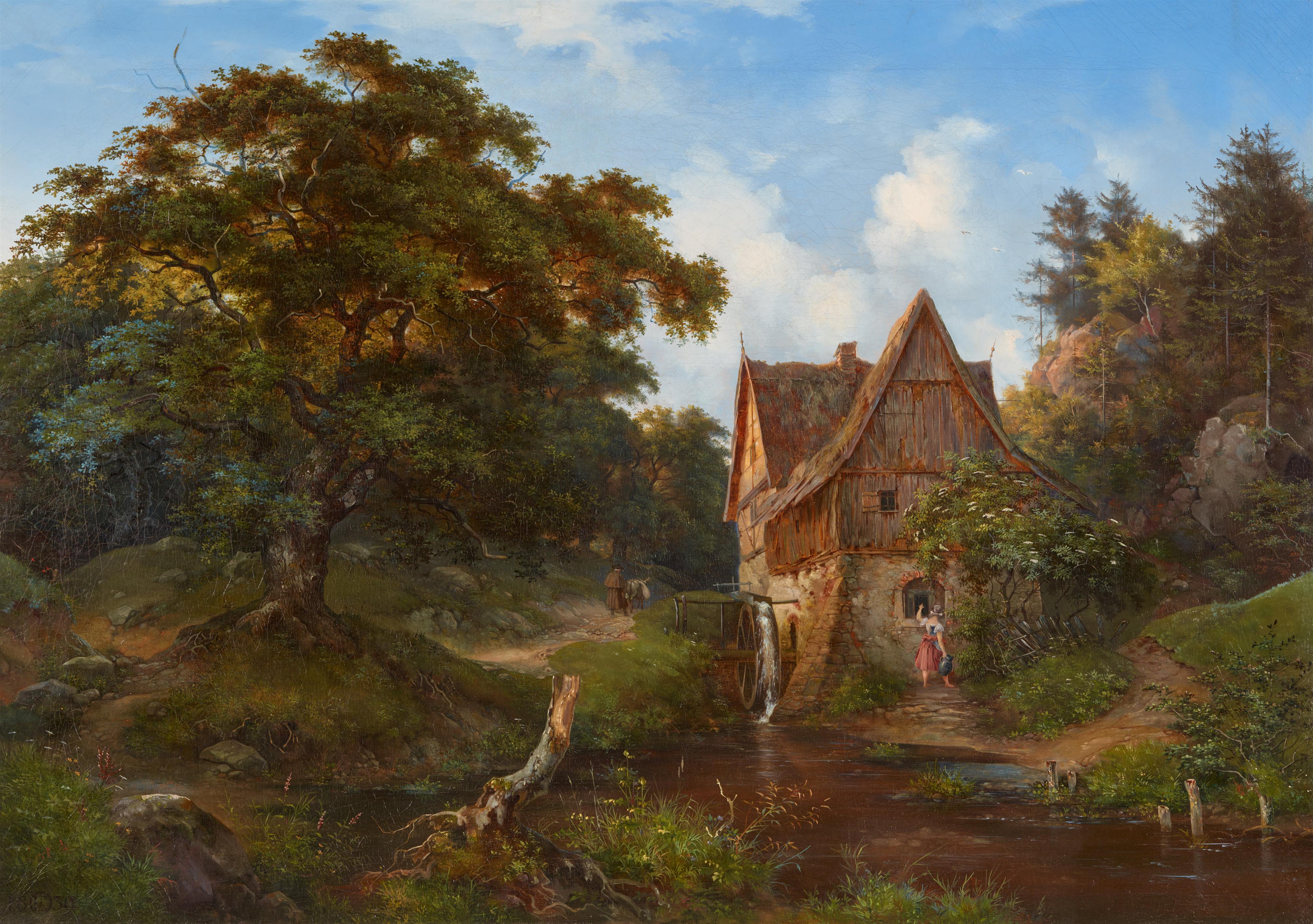 Ernst Ferdinand Oehme - The Mill at Eichtal - image-1