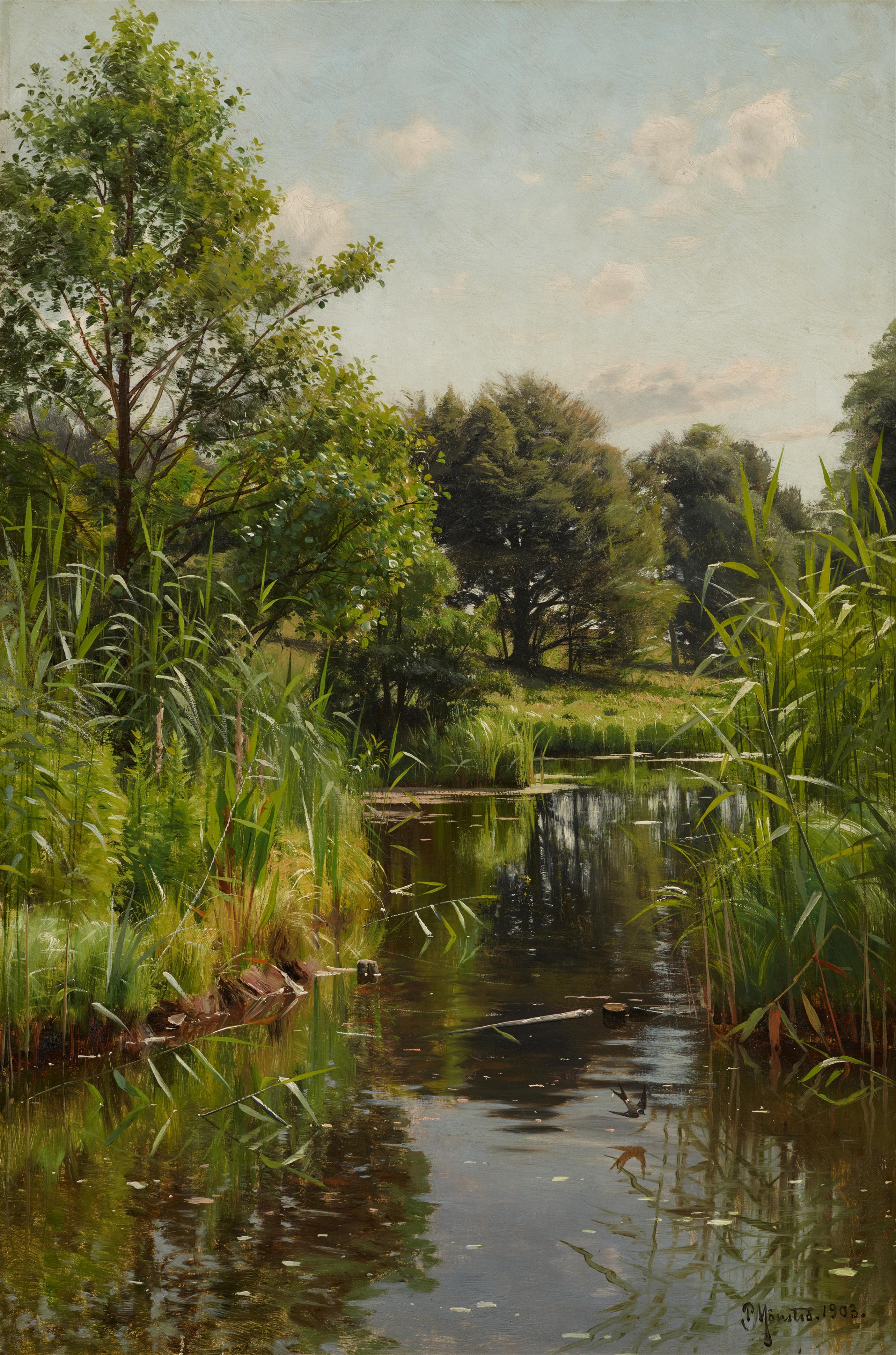 Peder Mørk Mønsted - Lake with Reeds - image-1