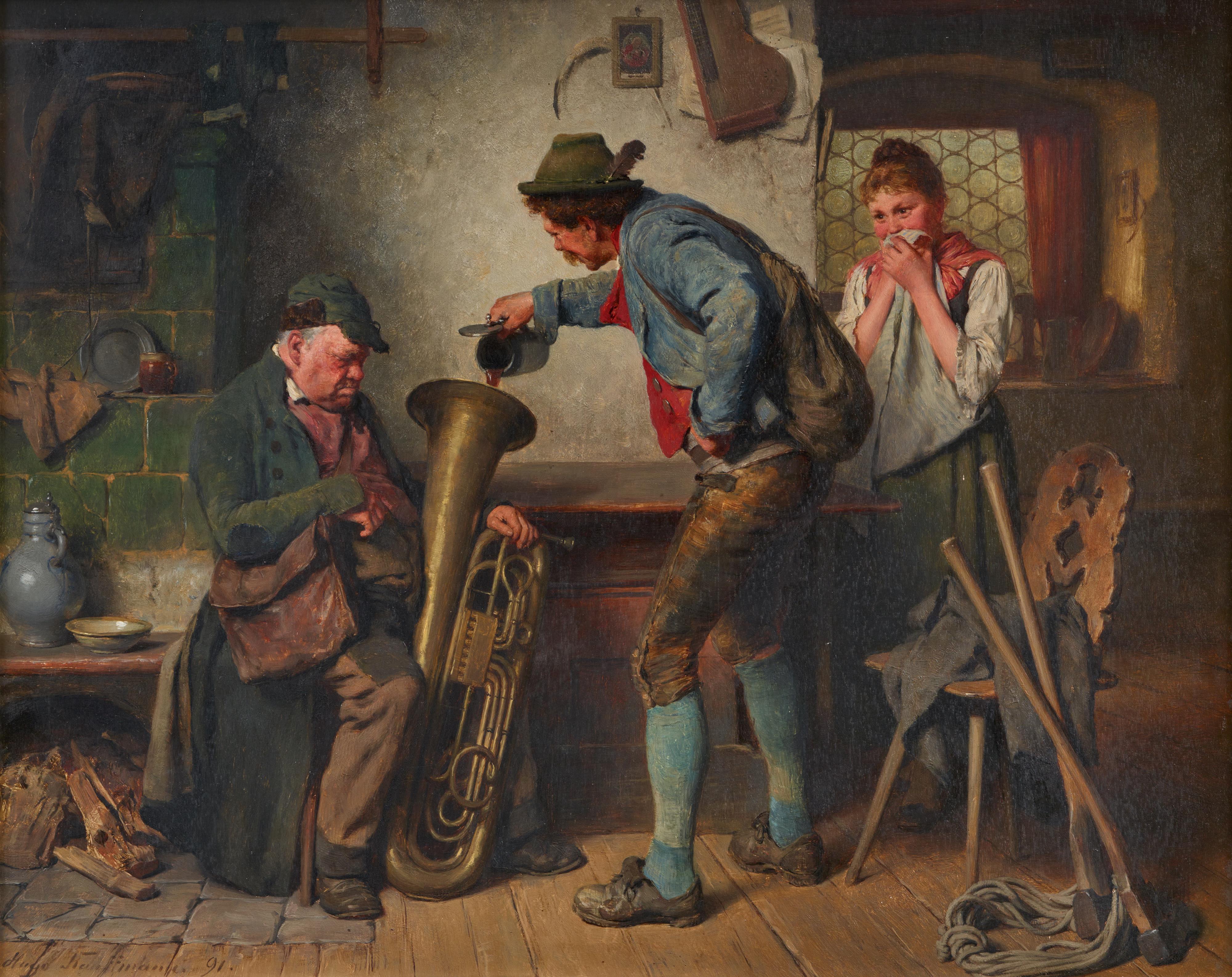 Hugo Kauffmann - Woodcutter pouring Beer into a Bombardon - image-1