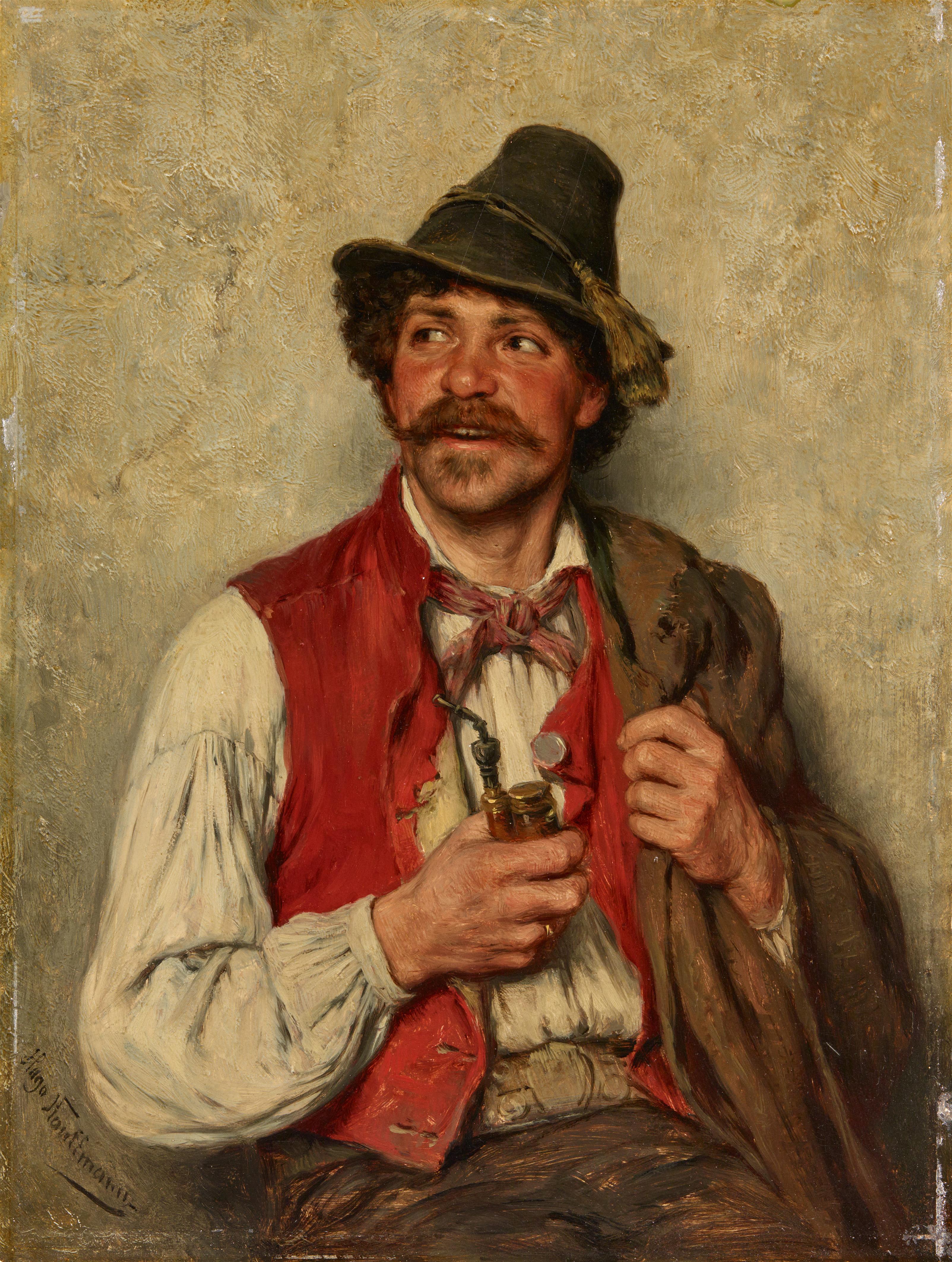 Hugo Kauffmann - Peasant Boy with Pipe - image-1